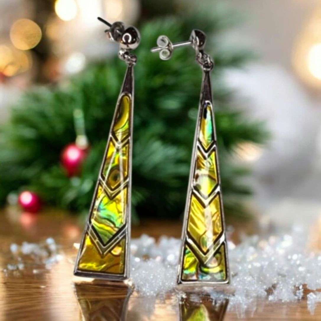 Other Gorgeous Abalone shell dangle earrings triangle shape Size ONE SIZE - 1 Thumbnail