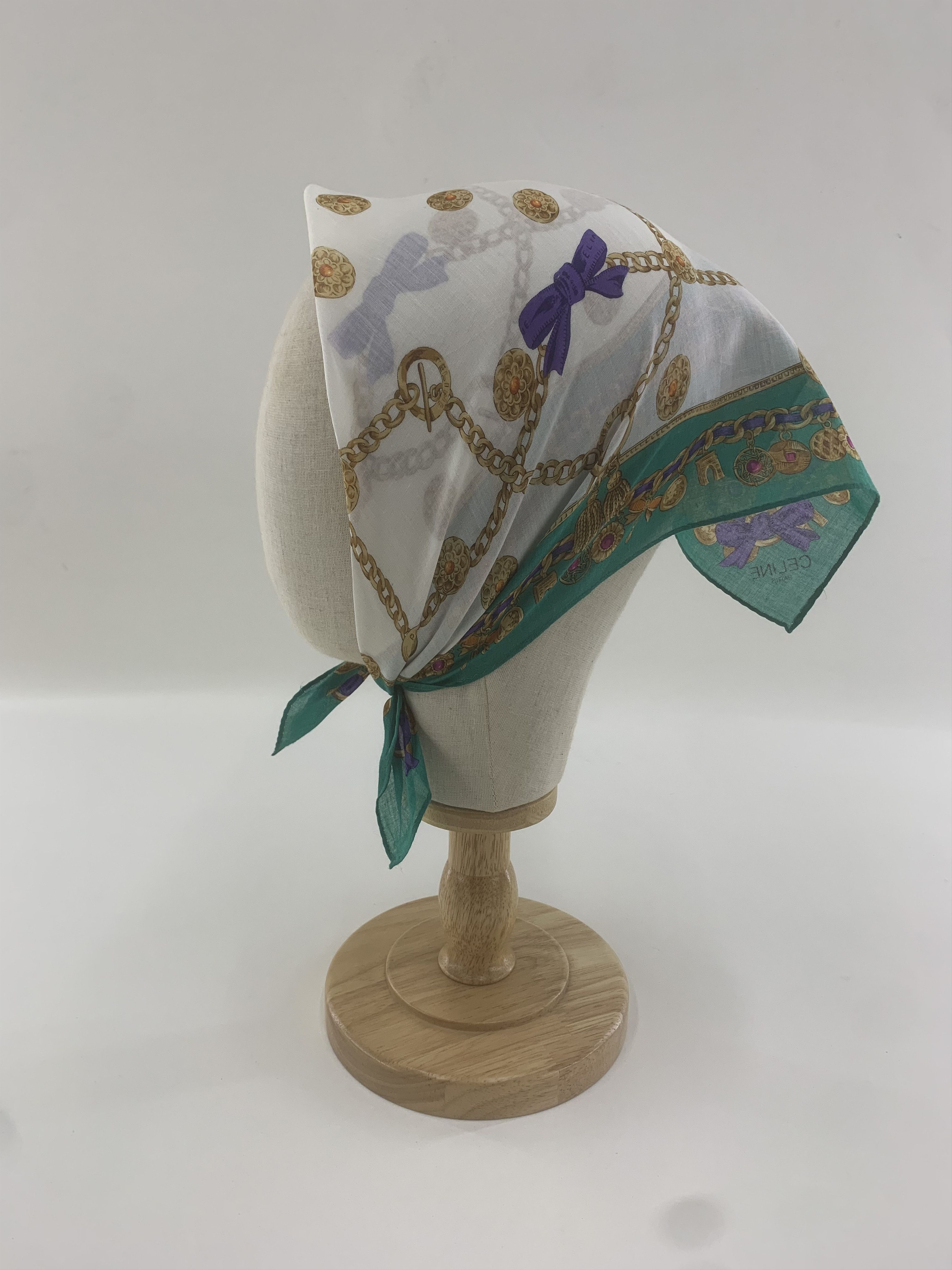 Celine Celine Handkerchief Bandana Neckerchief Square TB3391 Size ONE SIZE - 3 Thumbnail