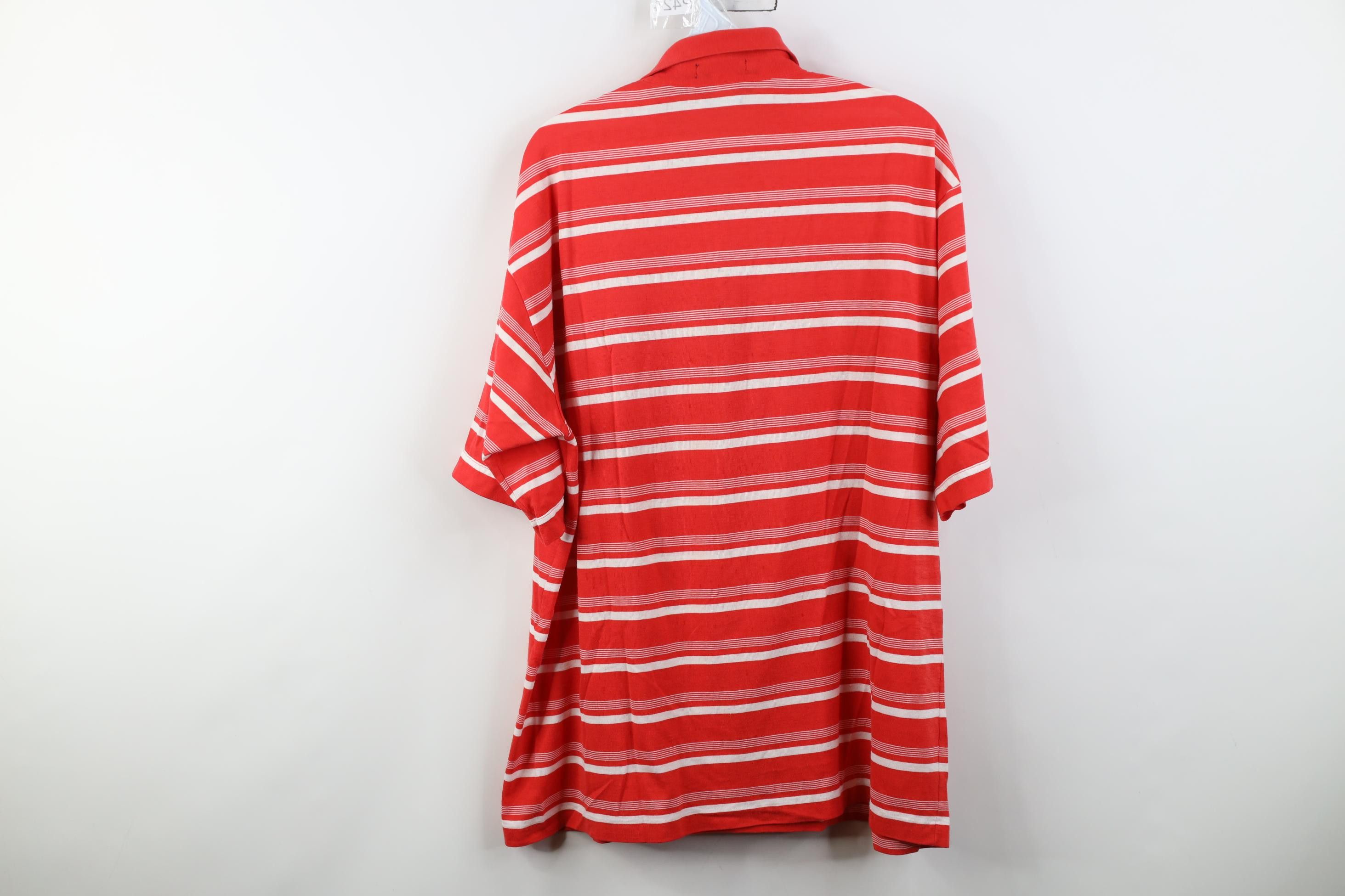 Vintage Vintage 80s 90s Streetwear Striped Knit Golf Polo Shirt Red Size US XL / EU 56 / 4 - 11 Thumbnail
