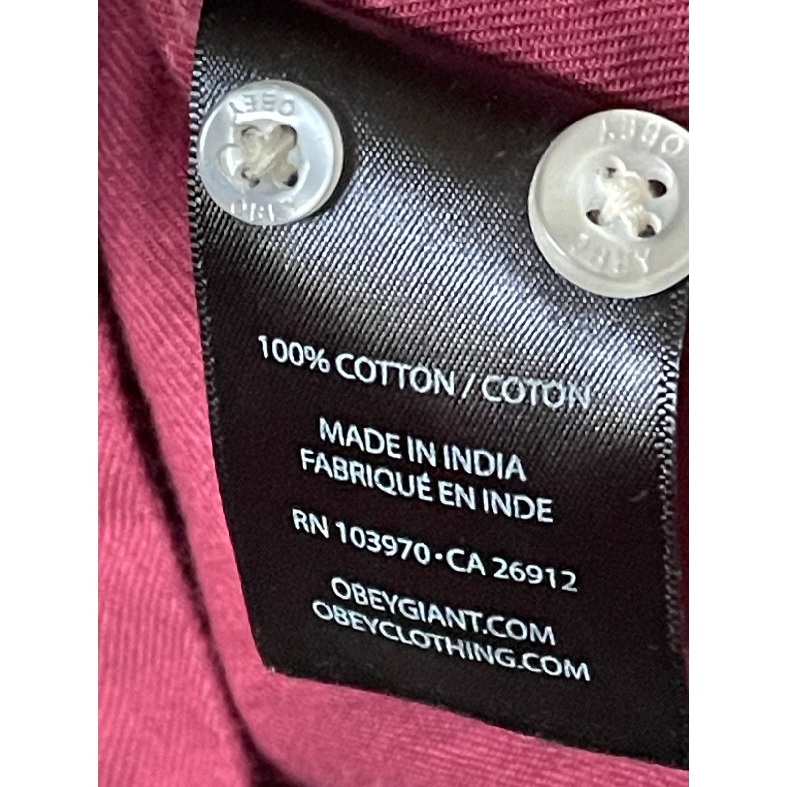 Obey Obey Oh Daisy Burgundy Woven Button Down Shirt size Medium Size US M / EU 48-50 / 2 - 8 Thumbnail
