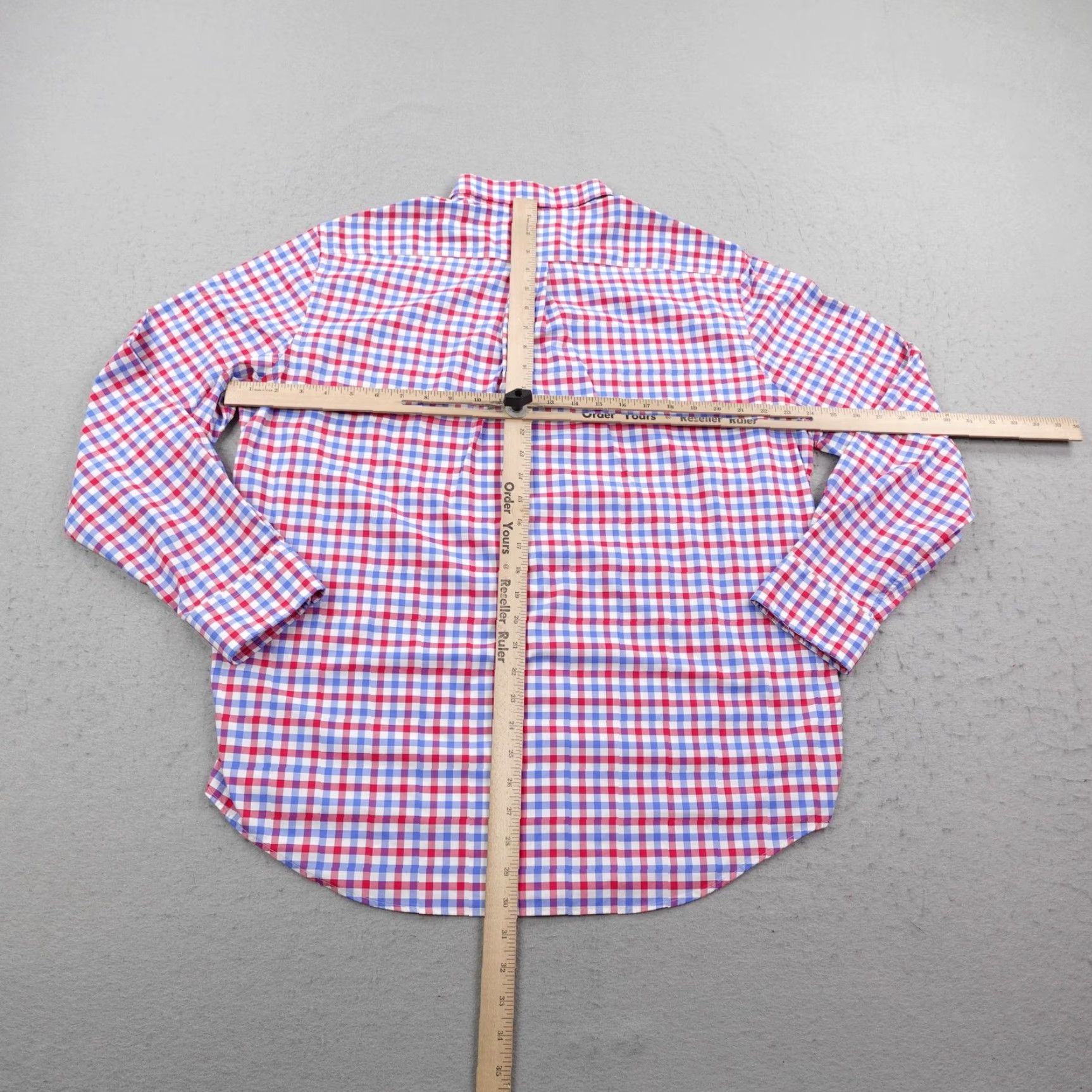 Vineyard Vines Vineyard Vines Shirt Mens Large Red Blue Check Classic Fit Performance Tucker Shirt Size US L / EU 52-54 / 3 - 6 Thumbnail