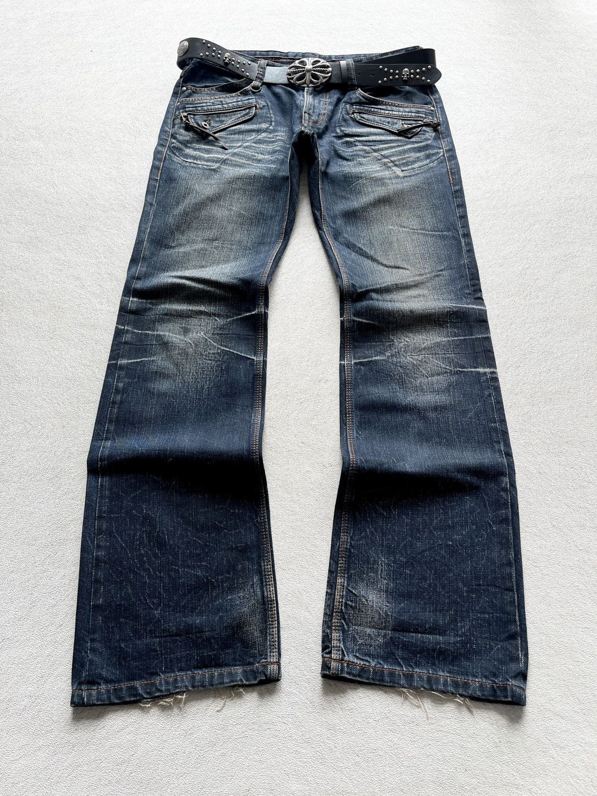 If Six Was Nine 2000s EDWIN 503 BLUE TRIP MUD WASH FLARED JEAN