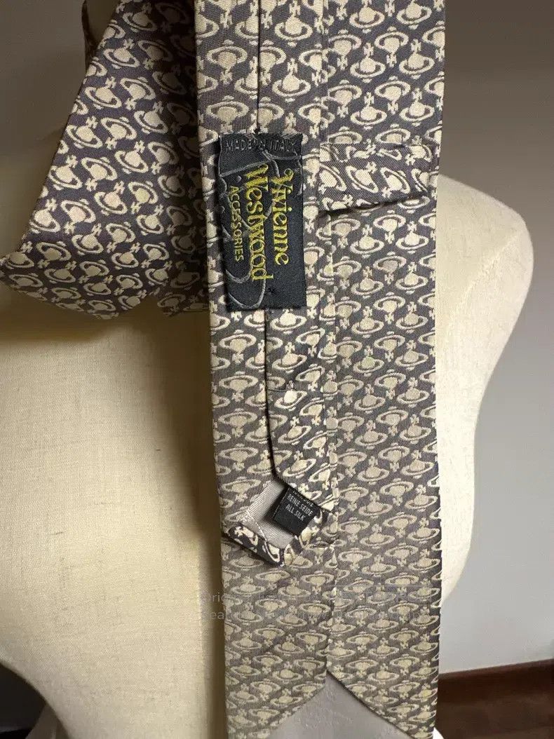 Vivienne Westwood Vivienne Westwood Light Gray Saturn Printed Tie Size ONE SIZE - 3 Thumbnail