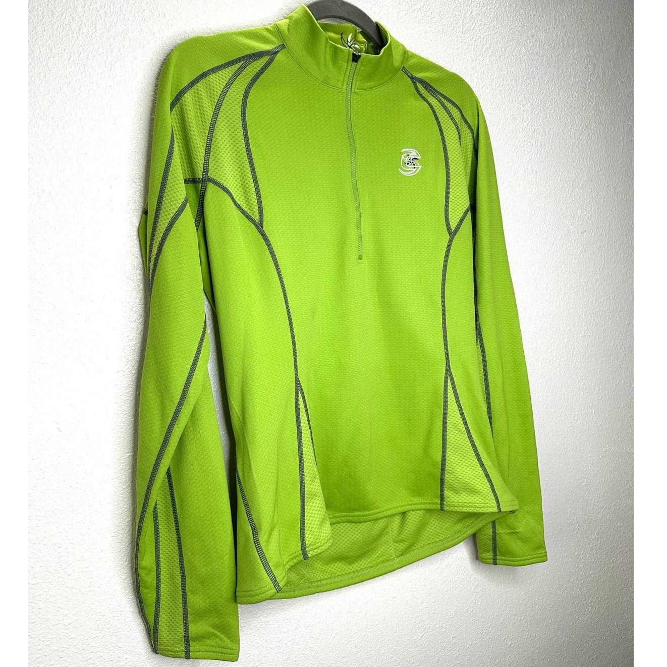 Other Cannondale Lime Green Front Zip Long Sleeve Workout Top L Size 34" / US 12 / IT 48 - 3 Thumbnail