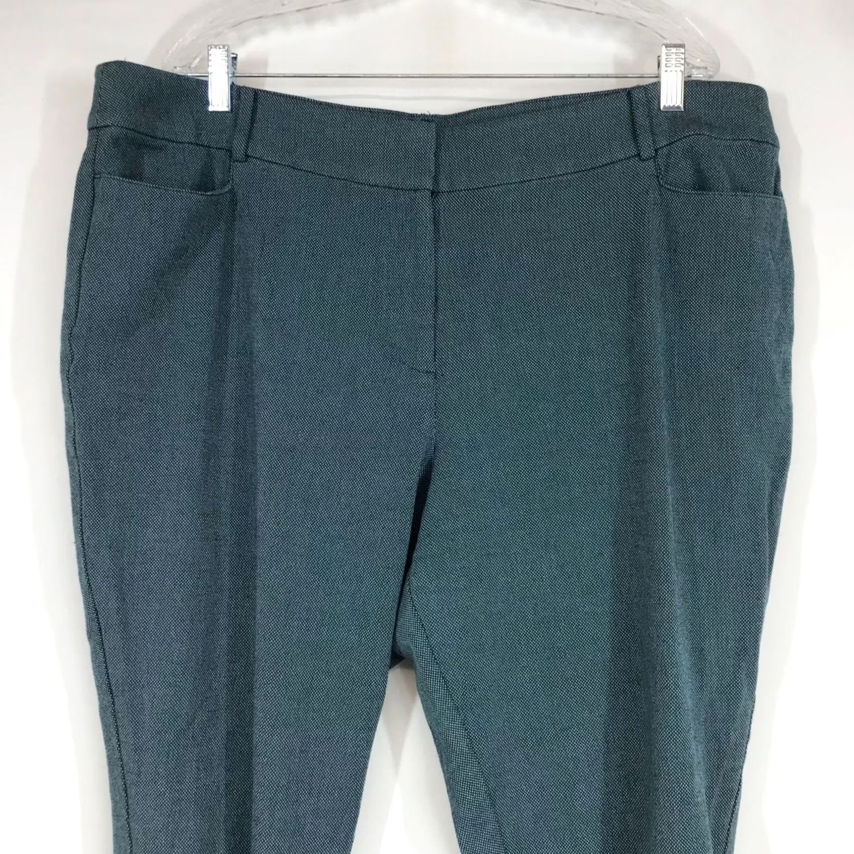 Loft LOFT PLUS WOMEN'S 18 BLUE SKINNY COTTON BLEND PANTS Size 40" / US 18 - 2 Thumbnail