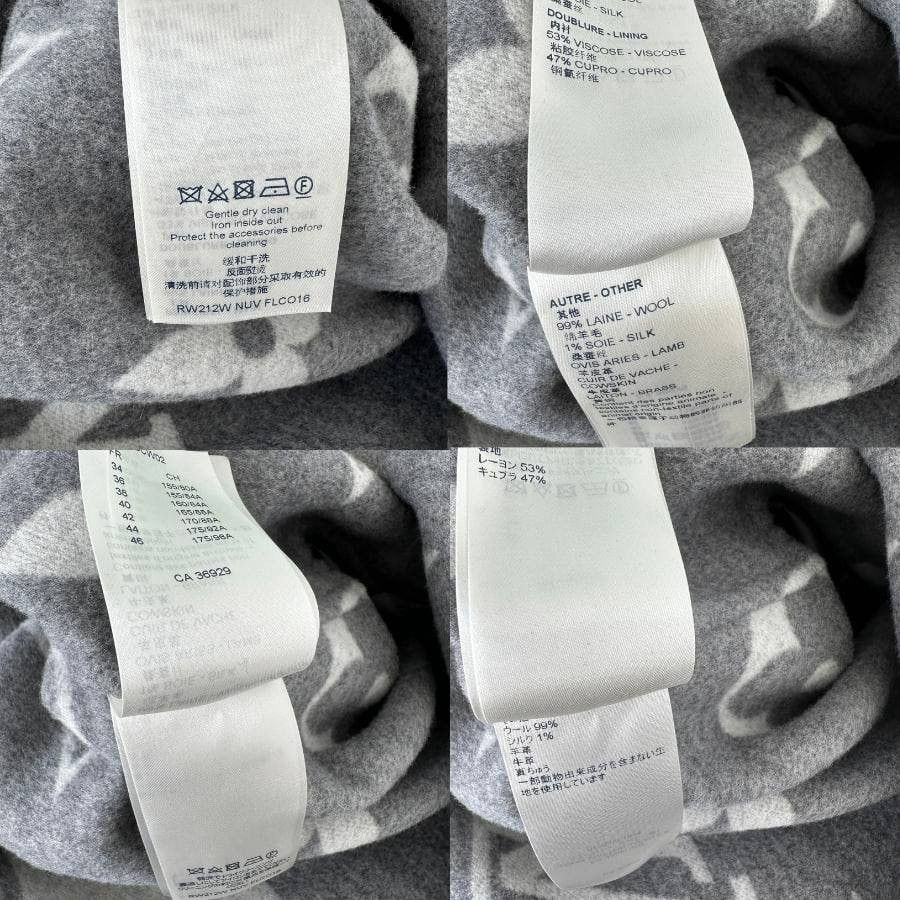 Louis Vuitton LOUIS VUITTON GREY & WHITE MONOGRAM WOMEN'S PEACOAT Size US L / EU 52-54 / 3 - 3 Thumbnail