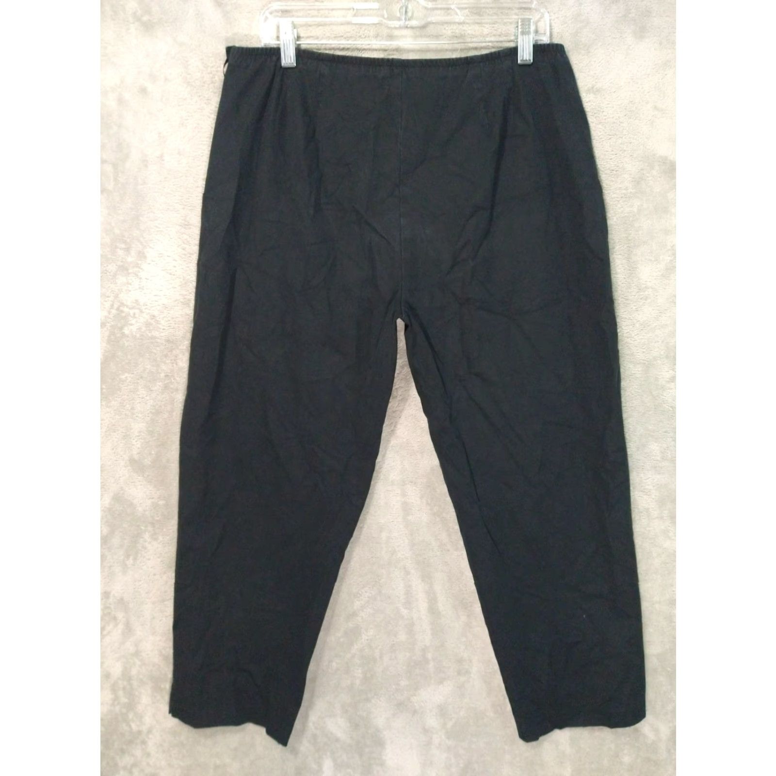 Eileen Fisher Eileen Fisher Pants Womens Large Petite Black Organic Cotton Tapered Crop Leg Size 36" / US 14 / IT 50 - 2 Thumbnail