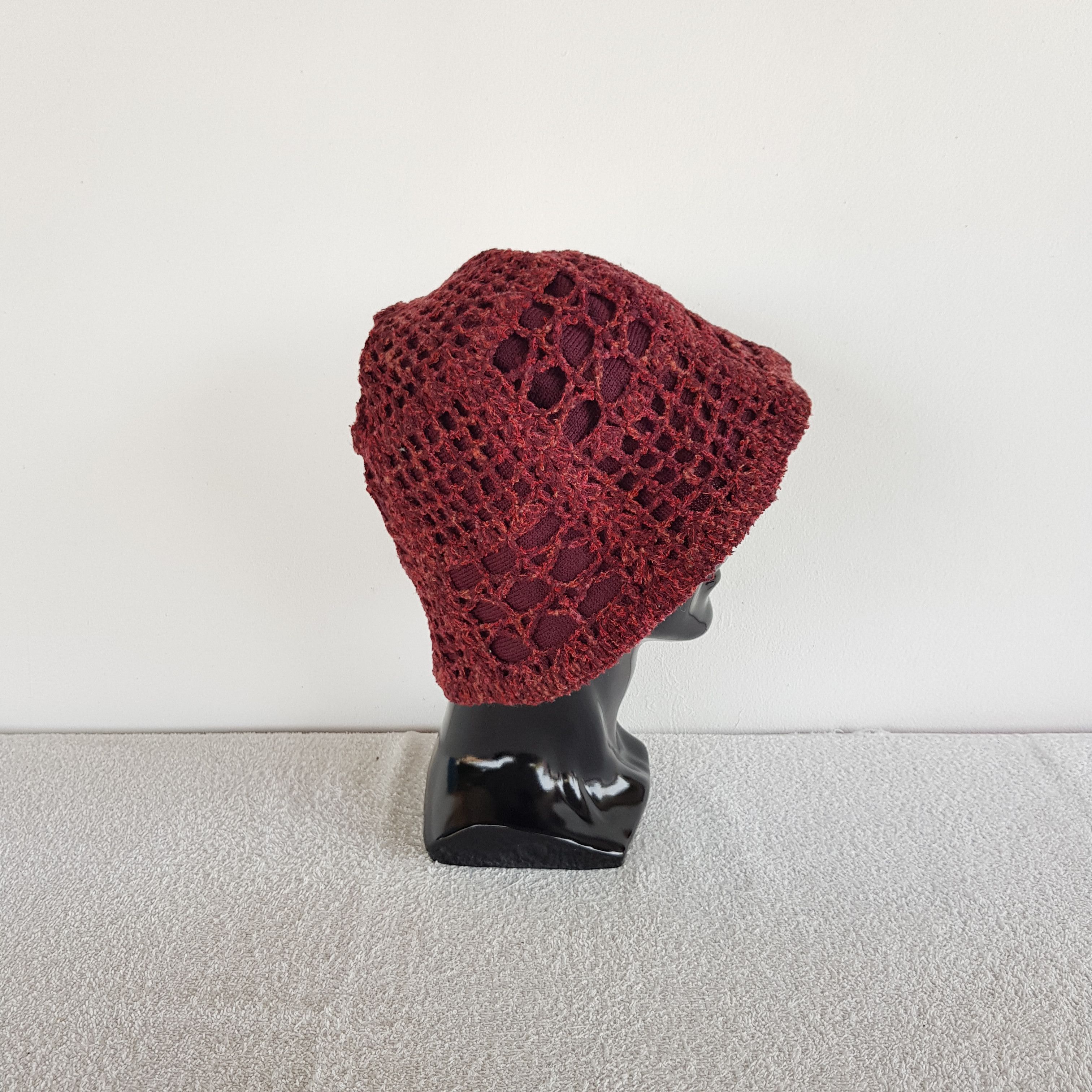 Homespun Knitwear Vintage Knit Crochet Avant Garde Design Beanie Snow Caps Hat Size ONE SIZE - 3 Thumbnail