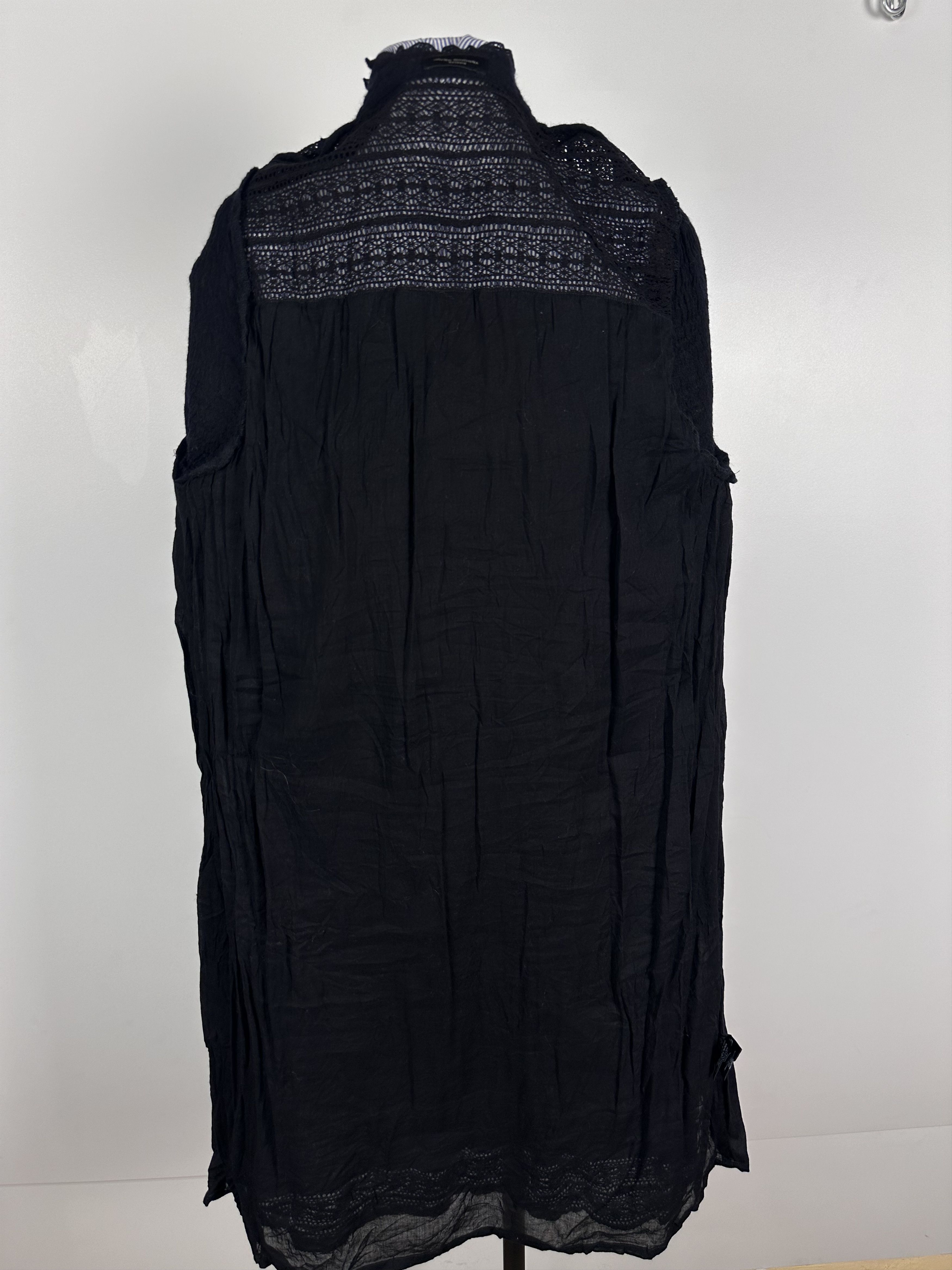 Designer Javier Simorra Lace Dress Long Black Wool Womens Size US12 Size XL / US 12-14 / IT 48-50 - 7 Thumbnail