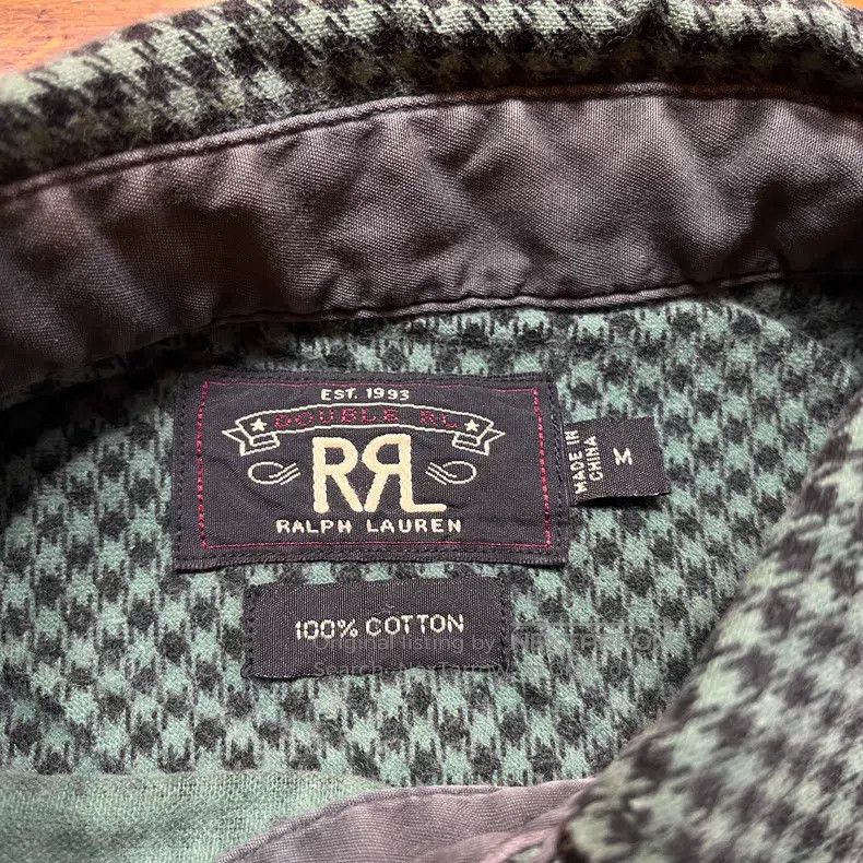 RRL Ralph Lauren RRL Ralph Lauren Vintage Green Houndstooth Shirt Size US M / EU 48-50 / 2 - 3 Thumbnail