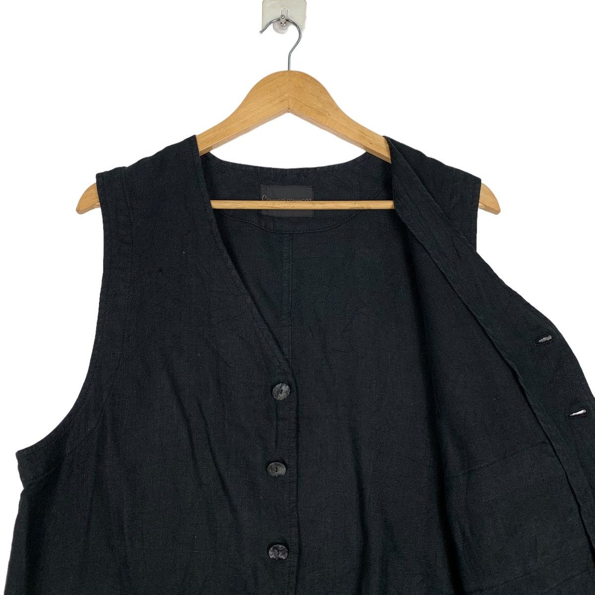 Vintage COMMECI COMMECA Cotton Belted Button Vest #0959-C42 Size US L / EU 52-54 / 3 - 11 Thumbnail