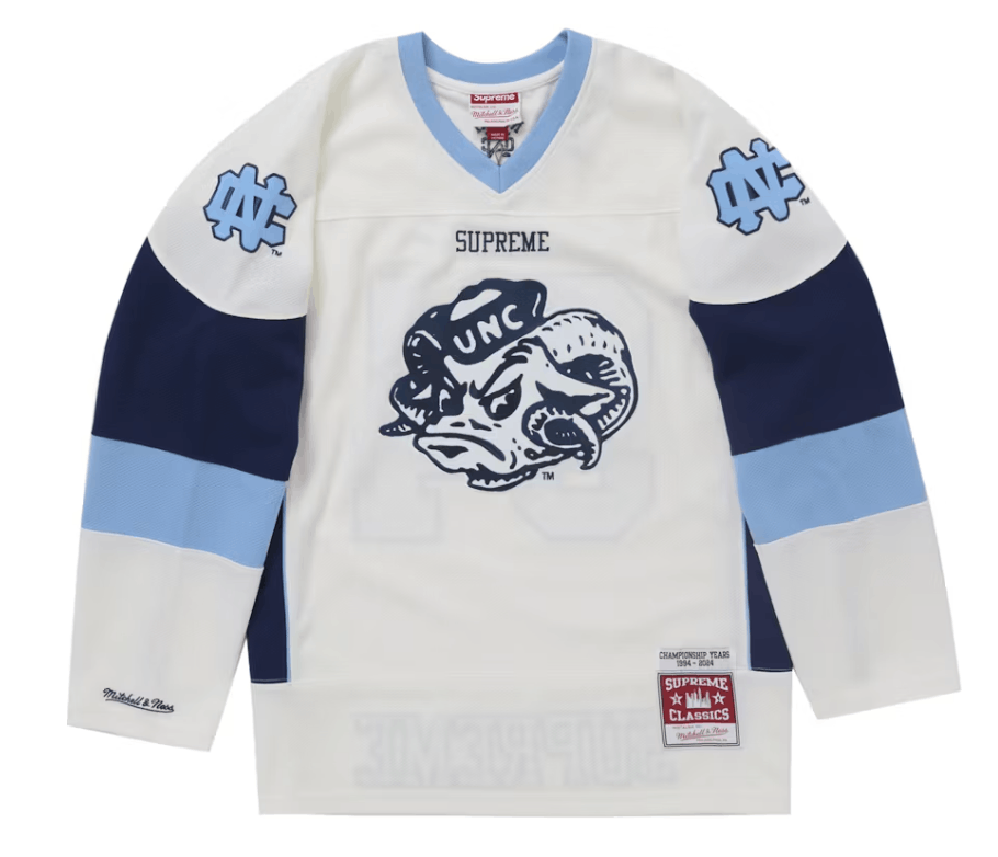 Mitchell & Ness UNC NCAA Hockey Jersey University Blue Whit