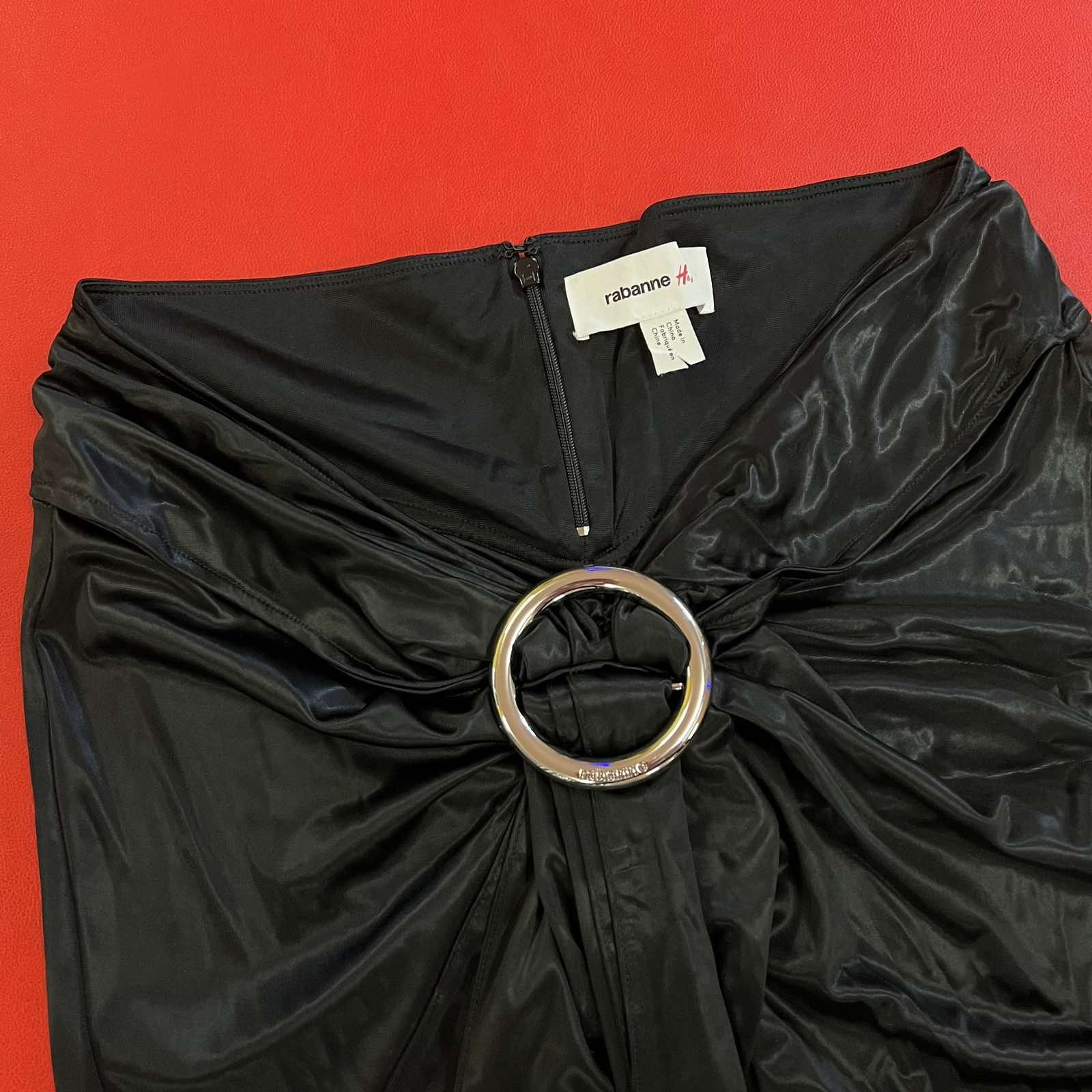 Designer × H&M × Paco Rabanne Rabanne H&M Buckle-Detail Black skirt Size M Size 30" / US 8 / IT 44 - 4 Thumbnail