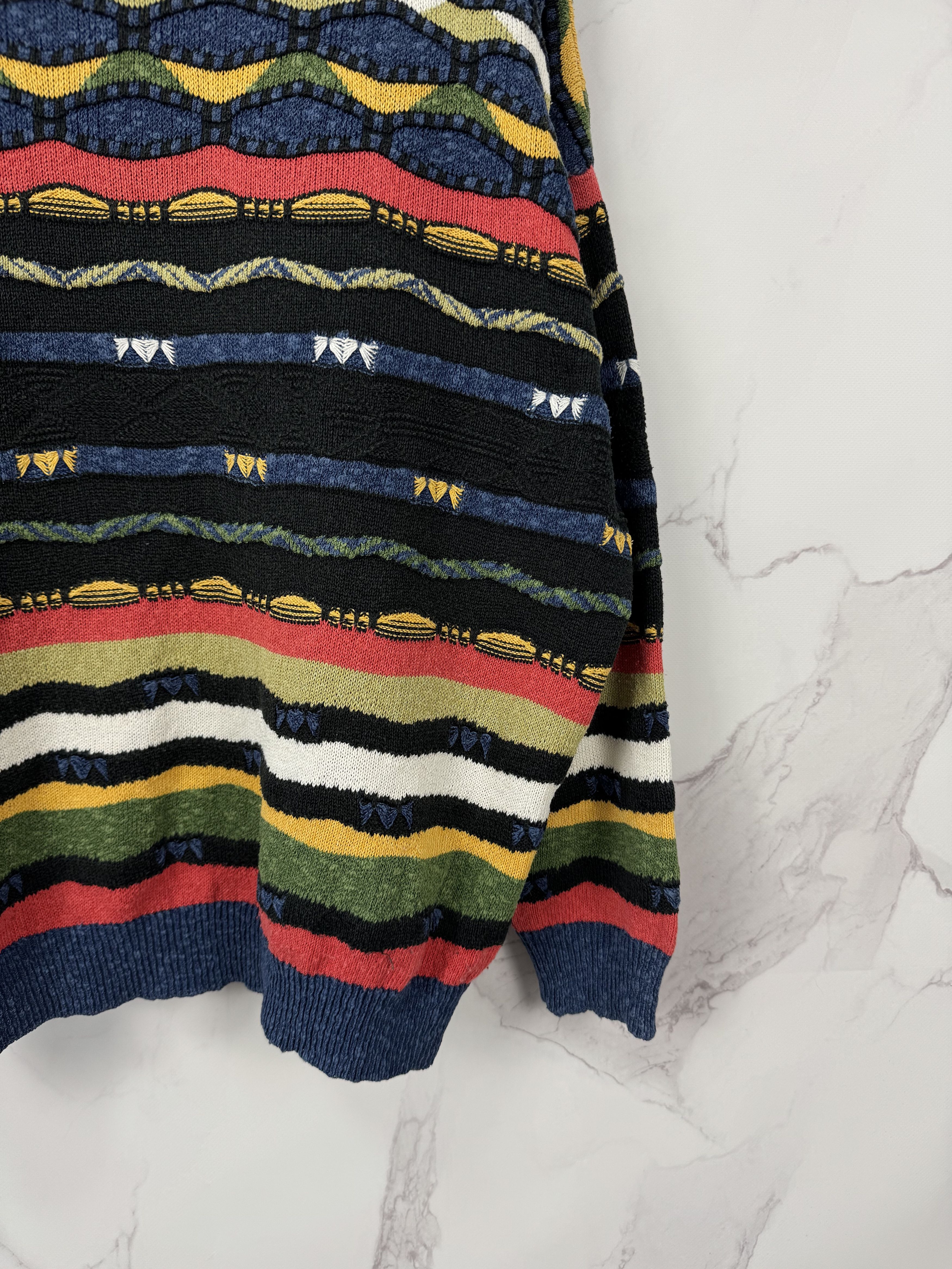 Vintage Vintage 90s Monello 3D Pattern Sweater Coogi Style Size 52 Size US L / EU 52-54 / 3 - 10 Thumbnail