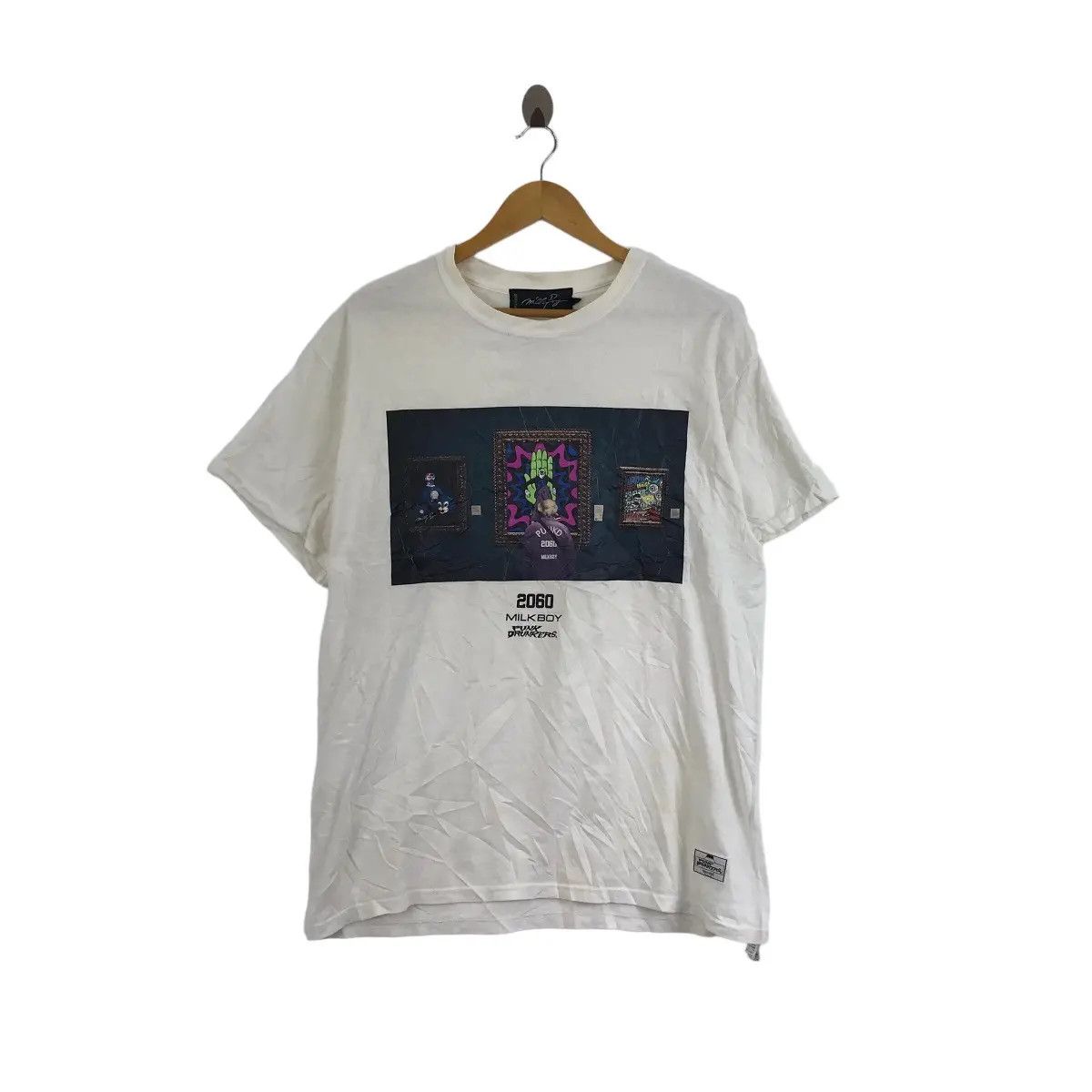Vintage MILKBOY PUNK DRUNKERS 2060 Art Gallery Tokyo Tee Shirt Size US L / EU 52-54 / 3 - 1 Thumbnail