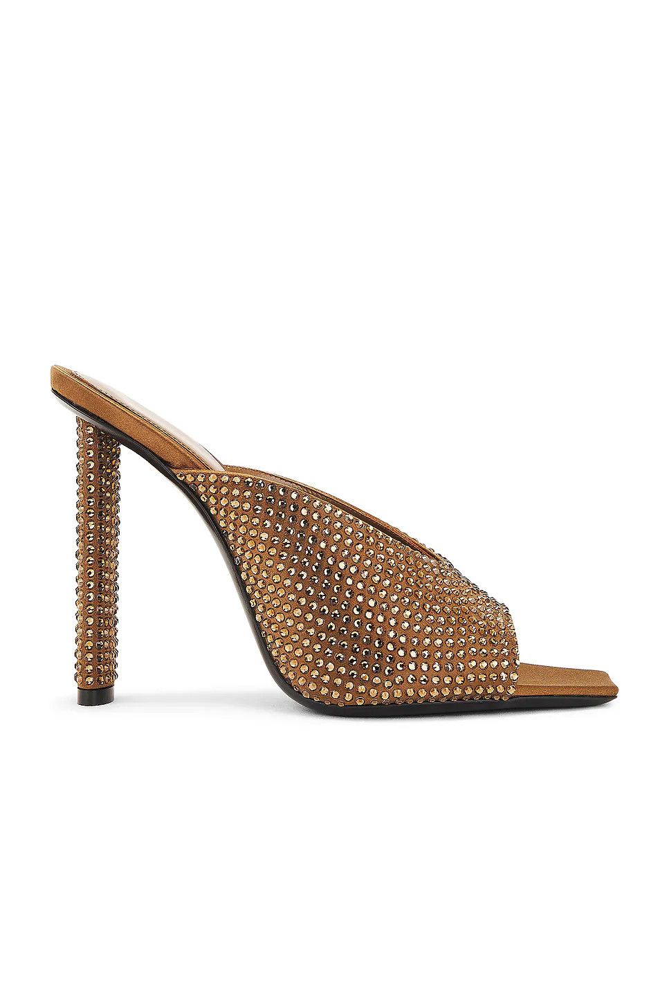 Saint Laurent Paris o1w1db10526 786868 Sept Mules in Satin Crepe And Rhinestones Size US 7 / IT 37 - 1 Thumbnail
