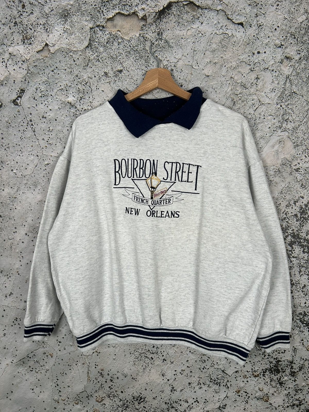 Vintage Bourbon Street New Orleans Crewneck Polo Vintage 90s Baggy Size US XL / EU 56 / 4 - 1 Thumbnail