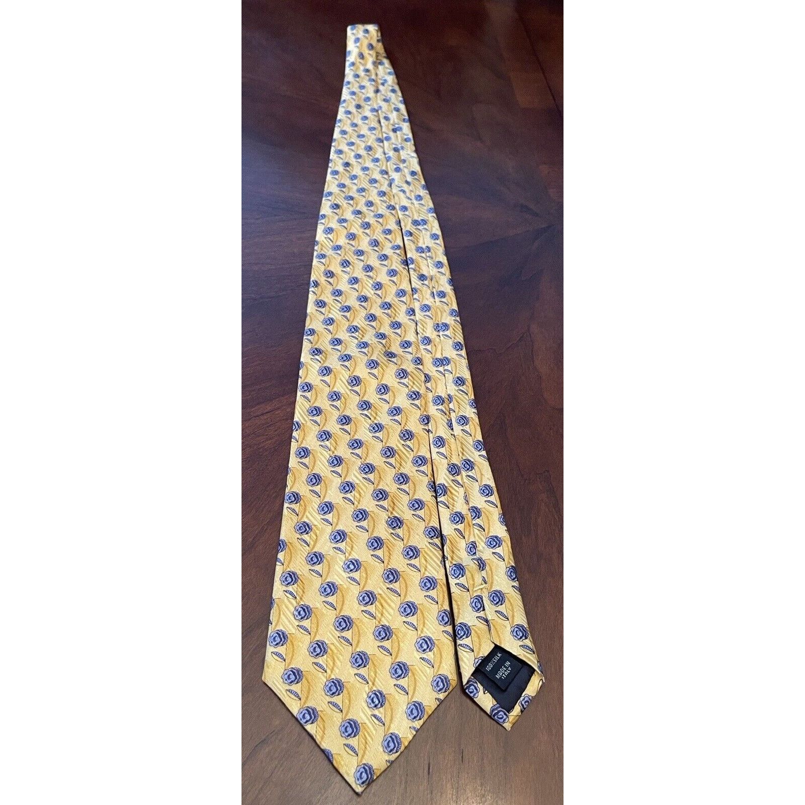 Jos. A. Bank Jos. A. Bank Gold Blue 100% Silk Made In Italy Size ONE SIZE - 3 Thumbnail
