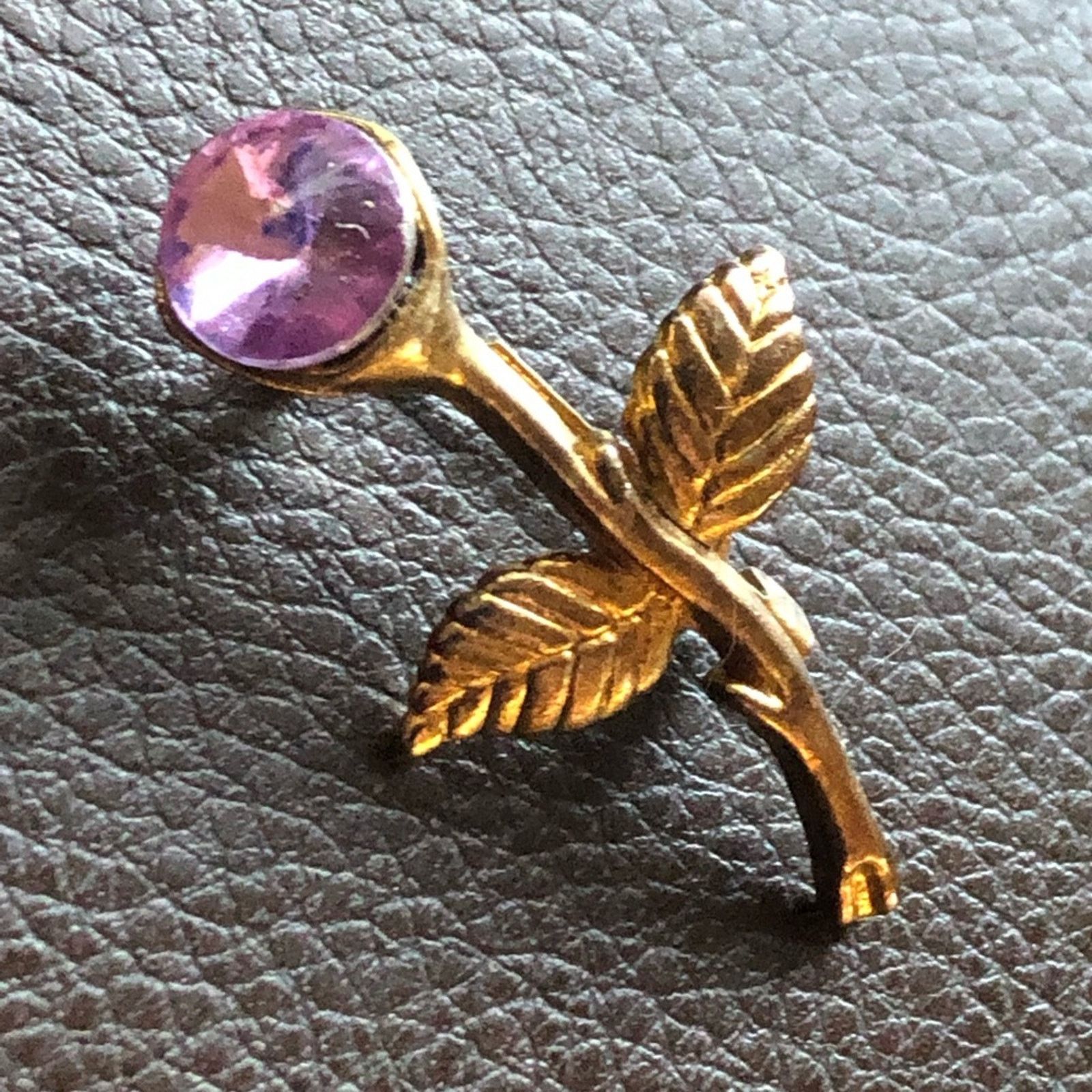 Vintage Vintage 80s lilac rivoli cut thorn rose brooch pin Size ONE SIZE - 2 Thumbnail