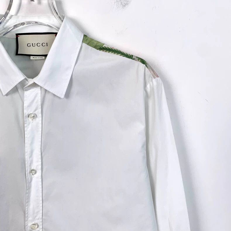 Gucci Gucci Size 39 White Jungle Tiger Print Lapel Cotton Long-s Size US XXS / EU 40 - 3 Thumbnail