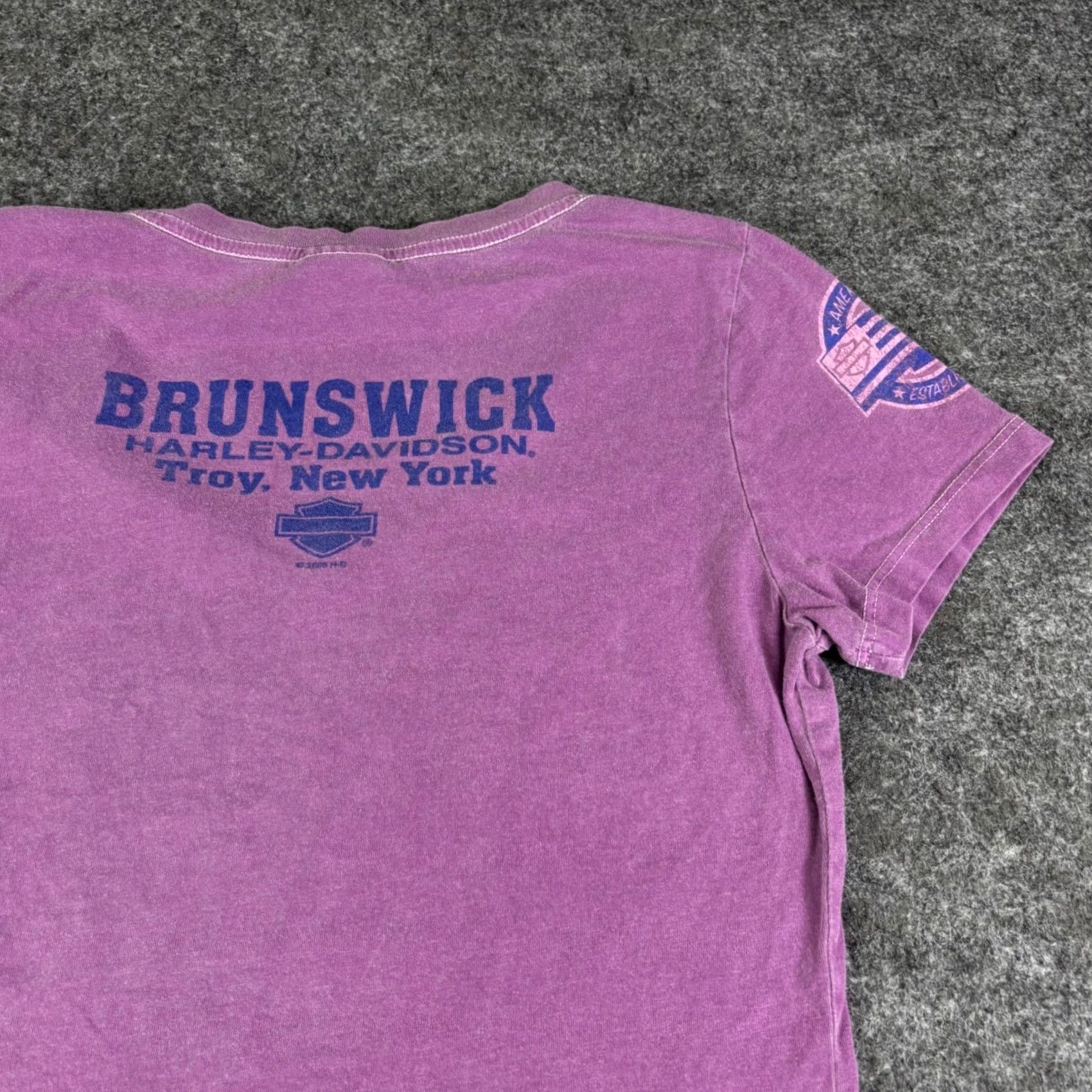 Harley Davidson Harley-Davidson Womens T-Shirt V-Neck Short Sleeve Purple XS Solid Rock Classic Basic Casual Million-Color? Size XS / US 0-2 / IT 36-38 - 8 Thumbnail