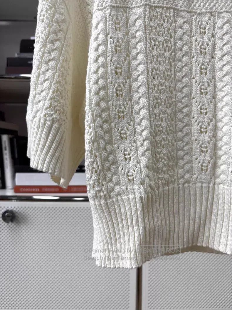 Chanel Chanel 24M white double C logo round neck hollow knit Size XS / US 0-2 / IT 36-38 - 7 Thumbnail