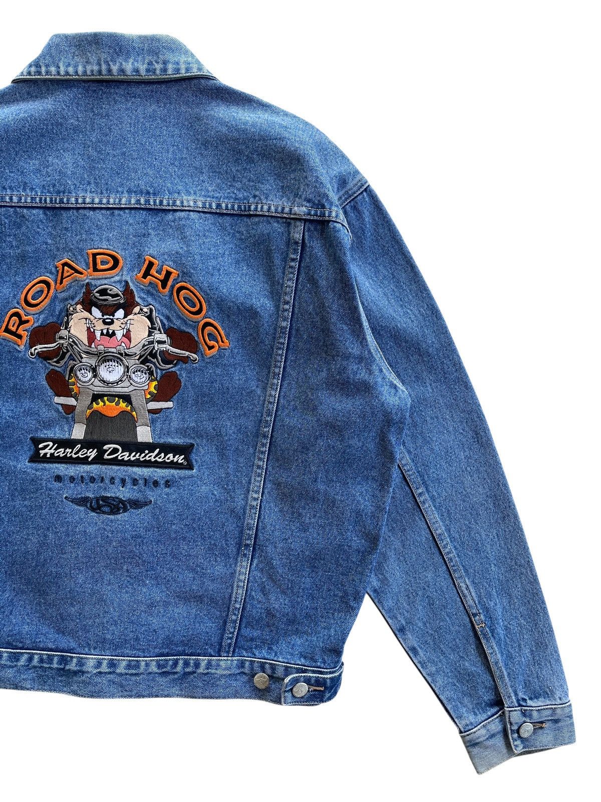 Harley Davidson Vintage Harley Davidson X Warner Bros Denim Jacket Size US L / EU 52-54 / 3 - 6 Thumbnail