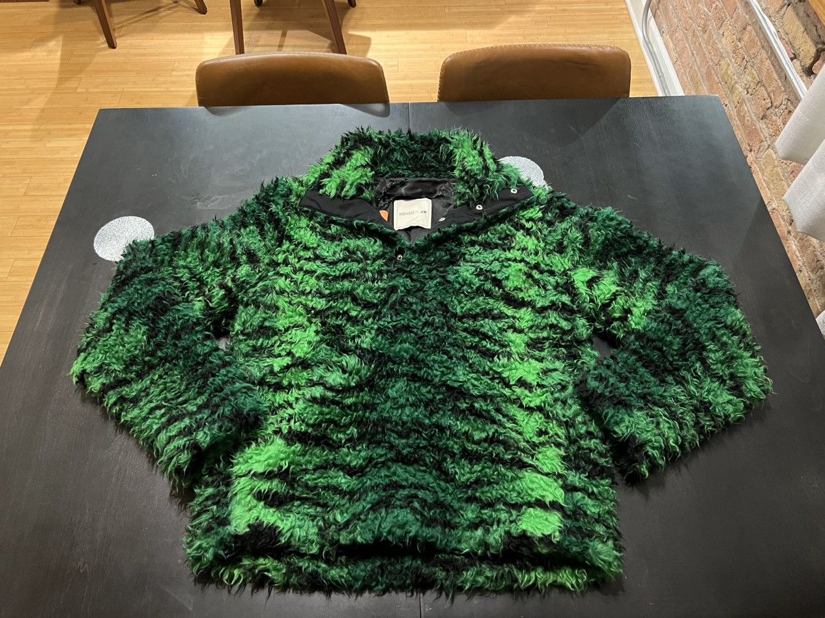 image of H&m x Kenzo Tiger Green Faux Fur Pullover Mens M (Size Medium)