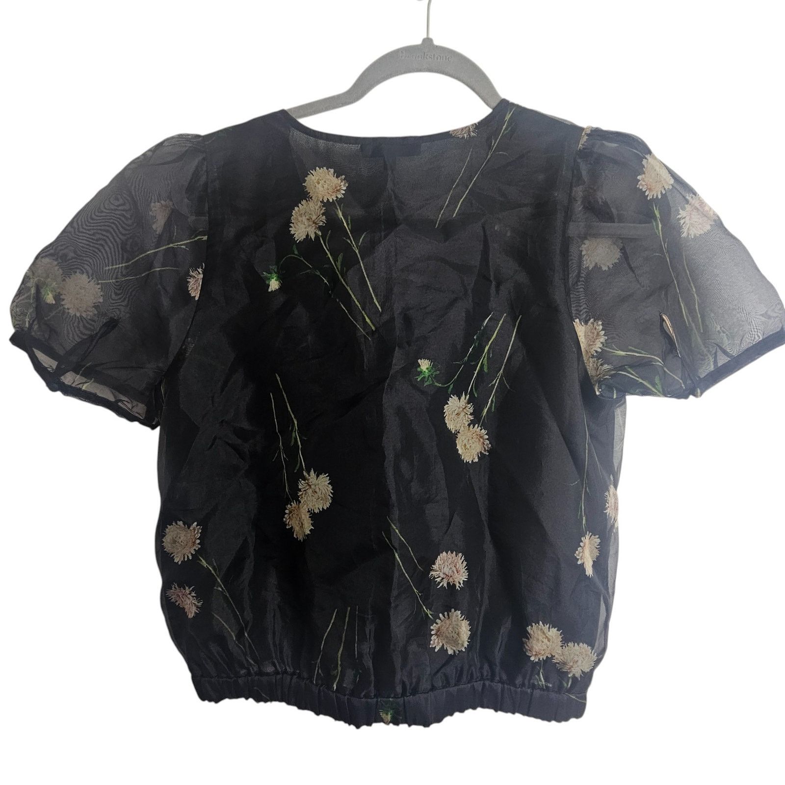 Madewell Madewell Womens Silk Floral Organza Surplice Blouse Size S Size S / US 4 / IT 40 - 6 Thumbnail