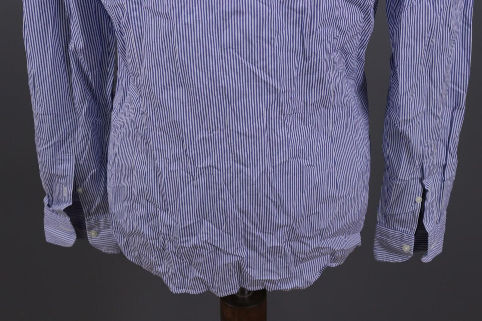Boglioli Boglioli Milano Blue Striped Button Shirt Size 41 16 Size US M / EU 48-50 / 2 - 8 Thumbnail