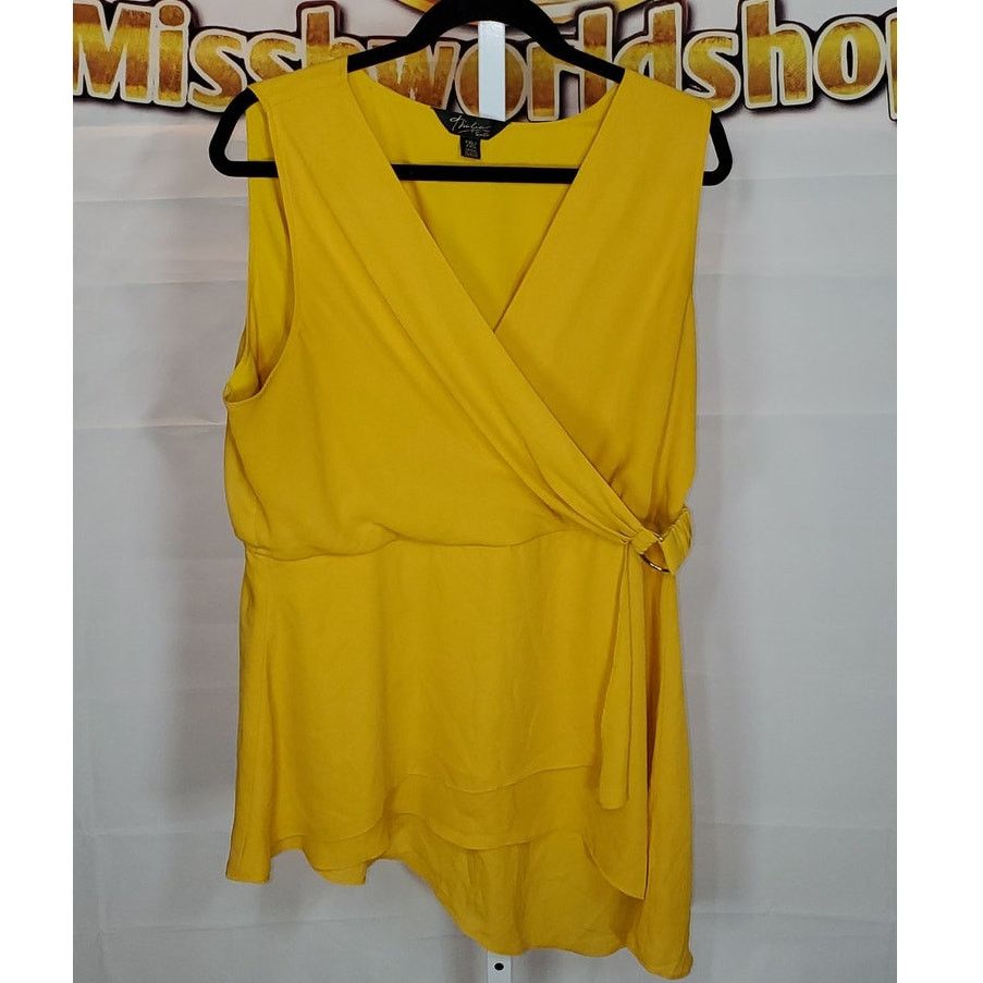 Other Thalía Sodi Yellow Sleeveless Wrap Blouse Women’s XXL Size XXL / US 16-18 / IT 52-54 - 1 Thumbnail
