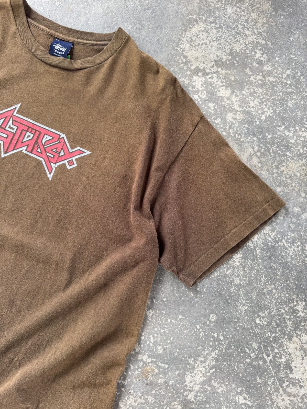Stussy × Vintage Vintage 90’s Stussy Spellout Anthrax Tee Size US XL / EU 56 / 4 - 2 Thumbnail