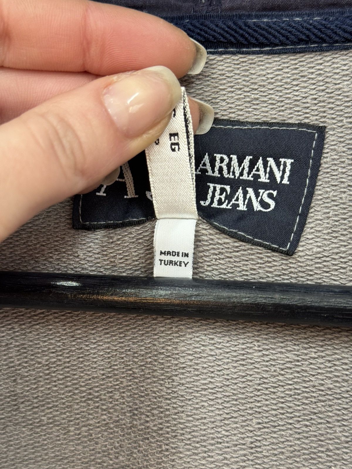 Armani Vintage Armani Y2K Zip Hoodie Avantgarde Distressed Japan Size US XL / EU 56 / 4 - 9 Thumbnail