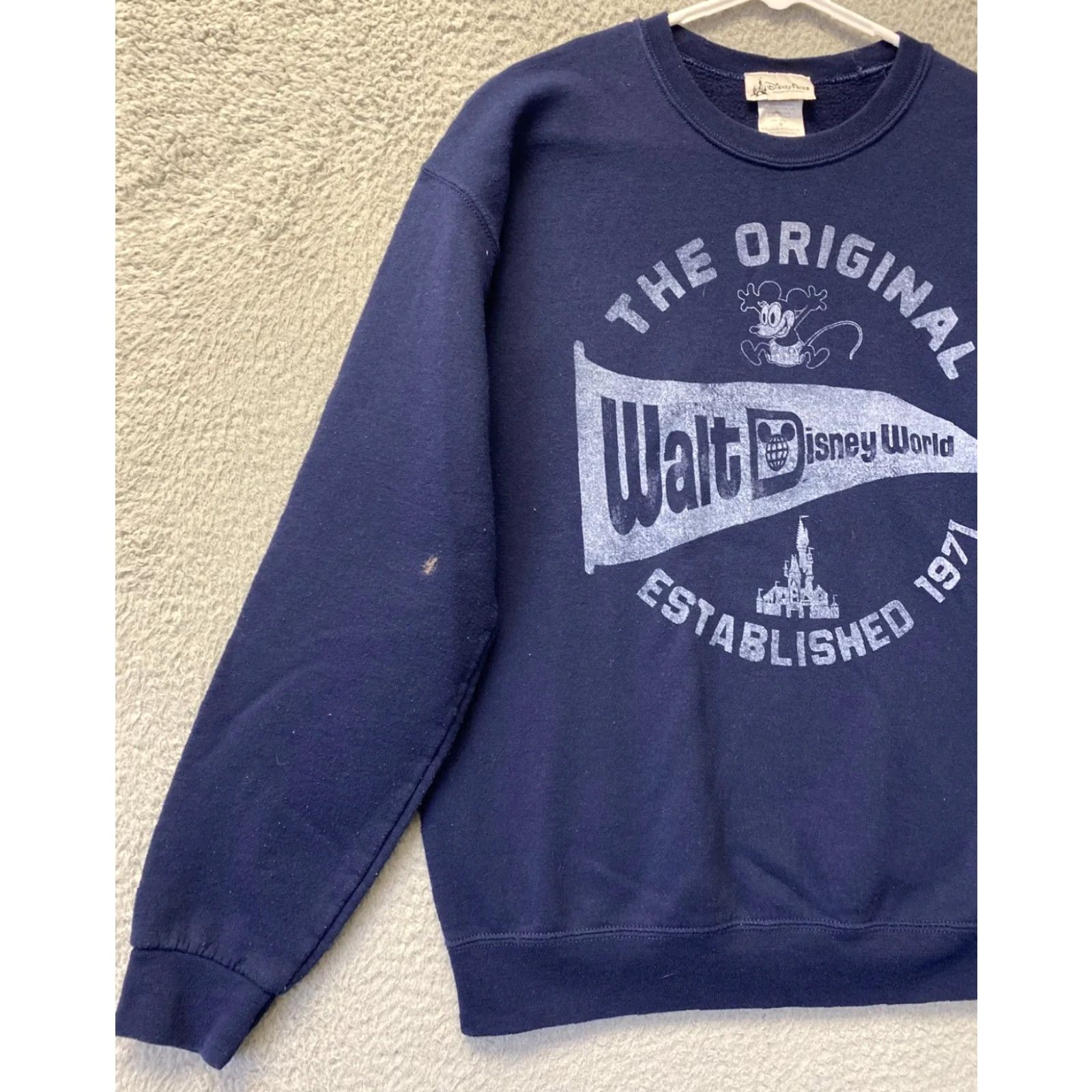 Disney VINTAGE Disney Parks Sweater M Adult Navy Blue Pullover Logo Casual Mens Size US M / EU 48-50 / 2 - 7 Thumbnail