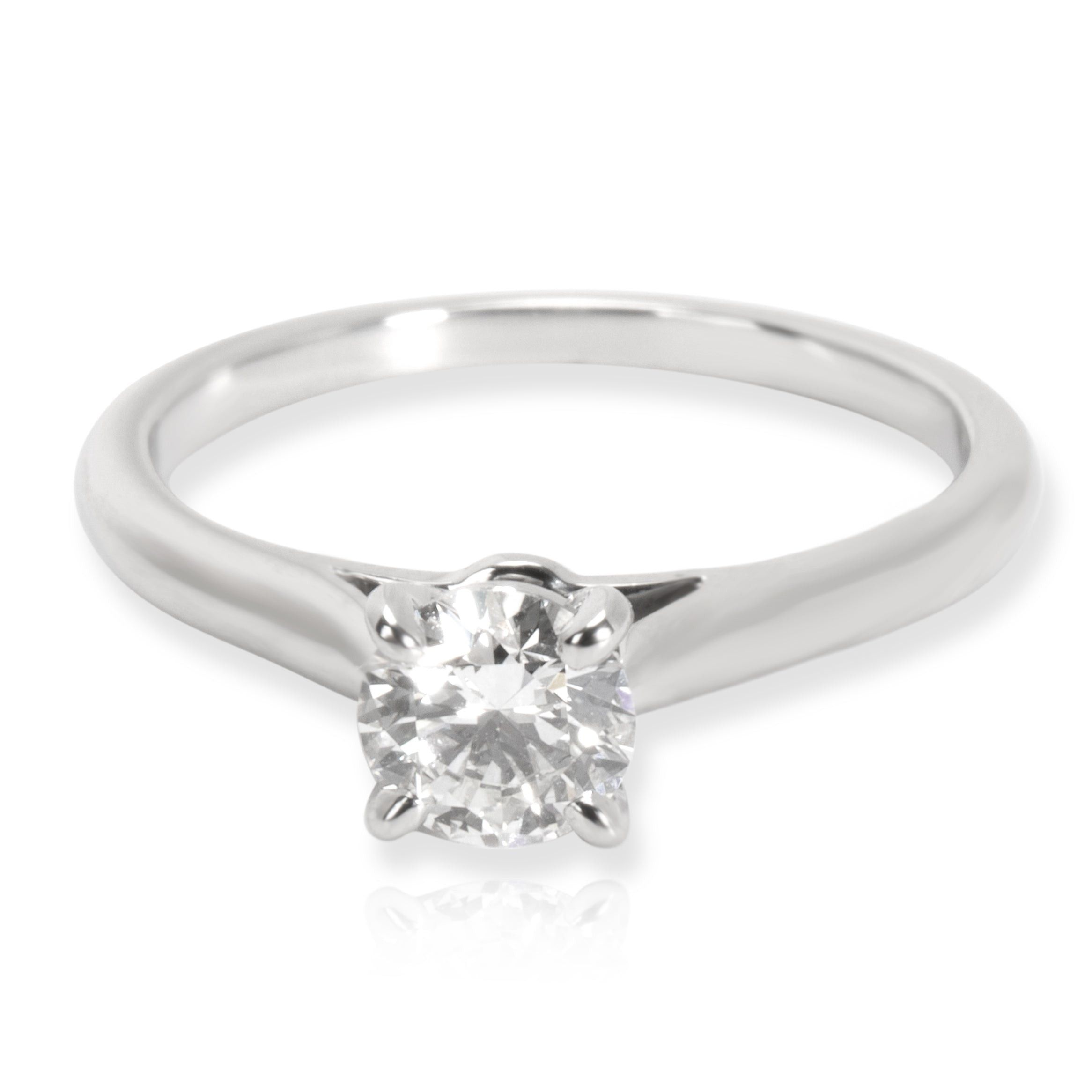 image of Cartier Diamond Solitaire Engagement Ring In Platinum (0.45 Ctw) in Silver, Women's