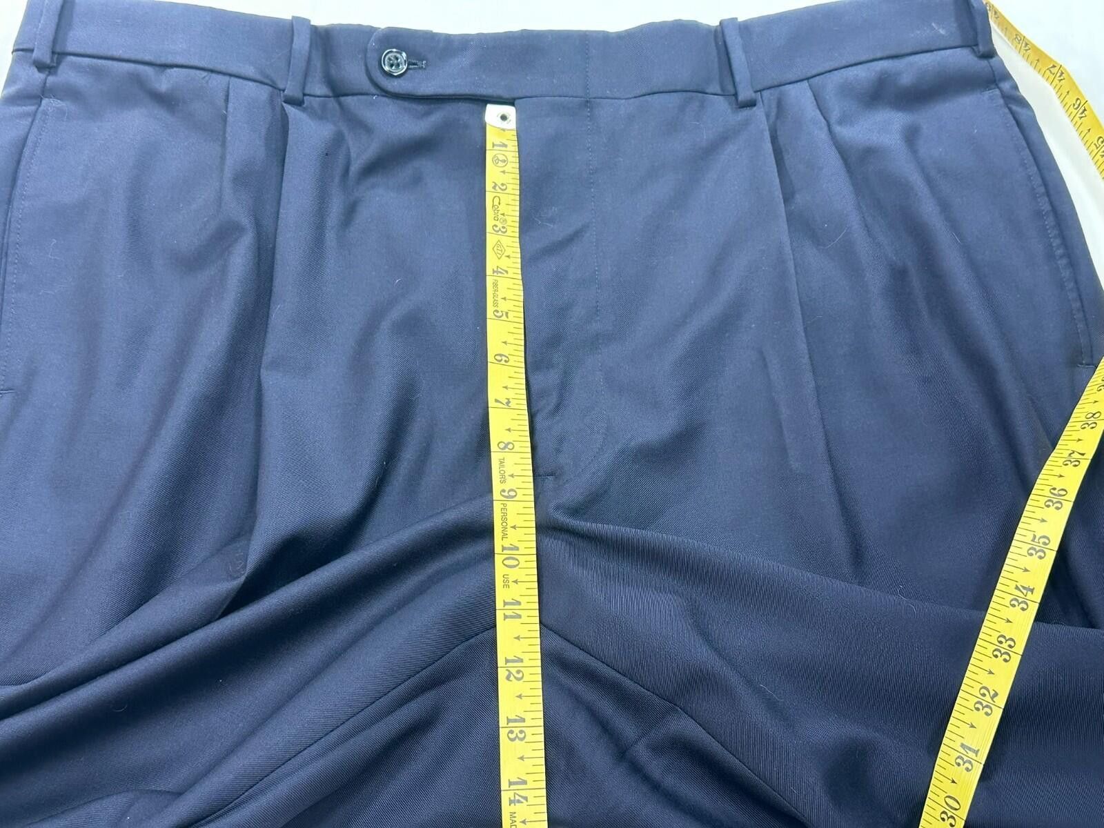 Tom James Tom James Royal Classic Pleated Dress Pants Blue Mens 40/28 Size US 40 / EU 56 - 4 Thumbnail