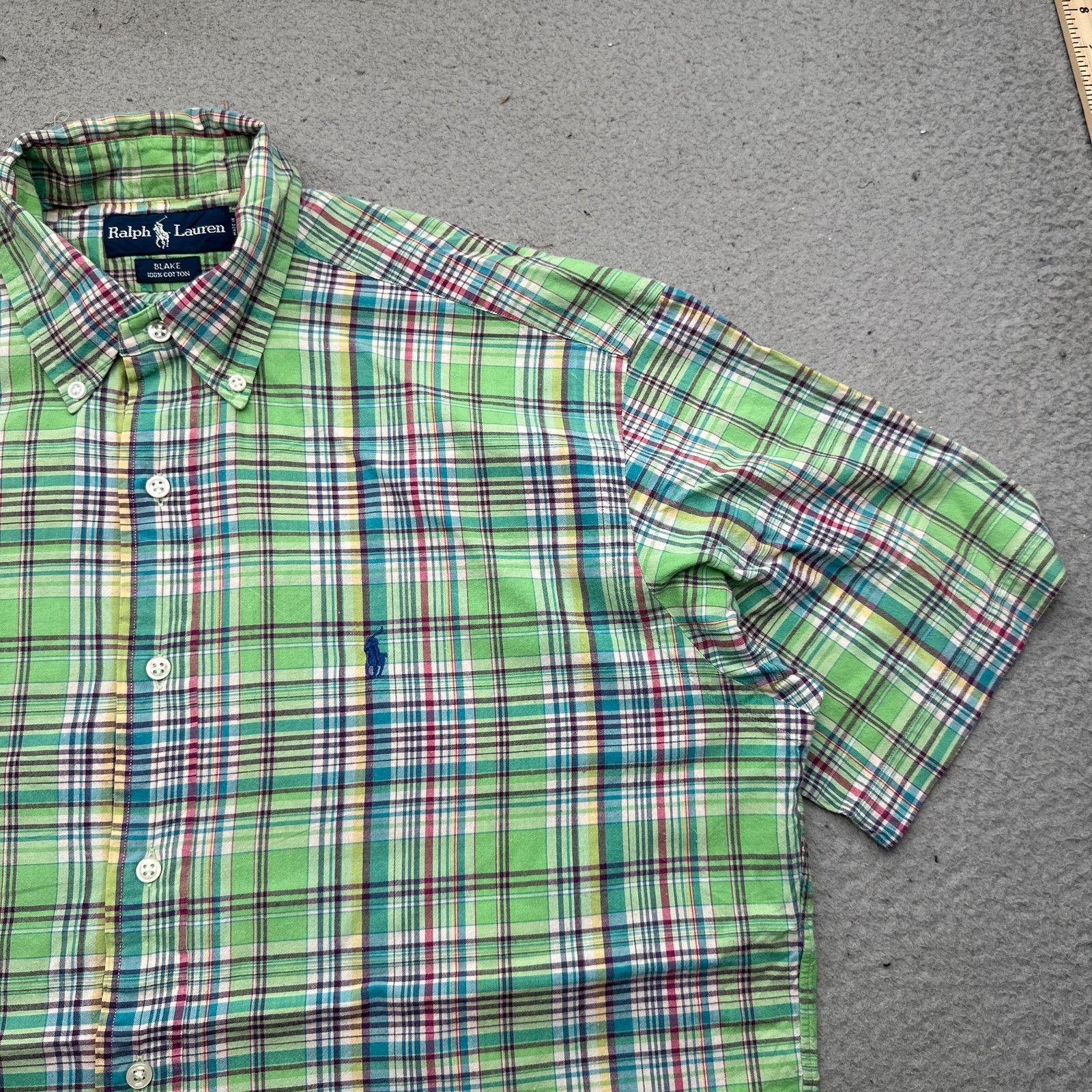 Ralph Lauren Ralph Lauren Blake Green Plaid Short Sleeve Shirt Medium Size US M / EU 48-50 / 2 - 5 Thumbnail