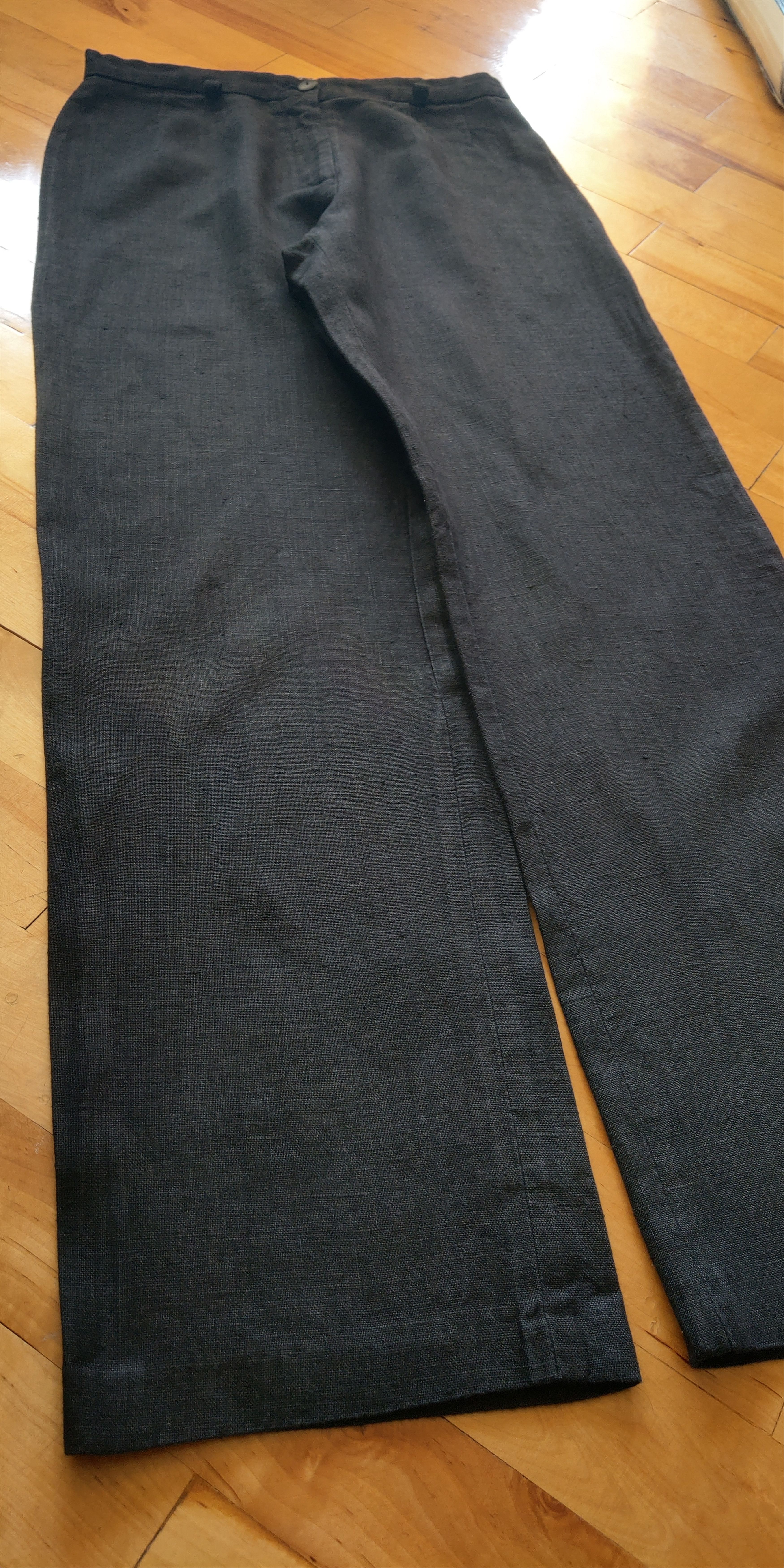 Vintage 100% Linen Vintage Pants High Waist Minimal y2k Wide Flared Size US 31 - 4 Thumbnail