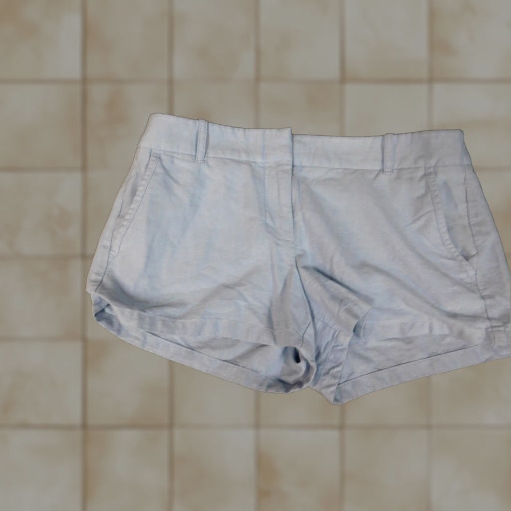 J.Crew J.CREW Shorts 6 Womens blue chino straight Casual Knit Cotton Flat Front Slimming Stretch Middle Rise Regular Woman Size 24" / US 00 / IT 34 - 1 Thumbnail