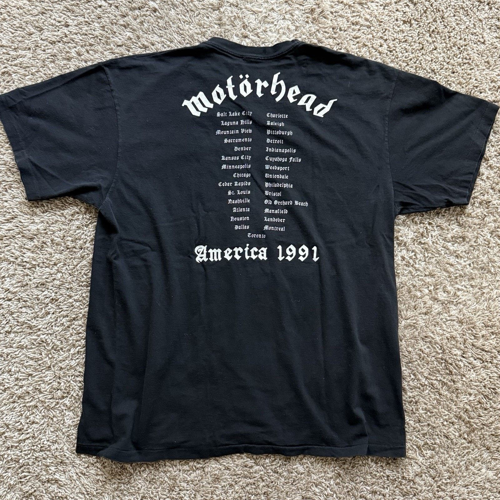 Vintage Vintage 1991 MotorHead Black Tour T-Shirt Band Tee Size L Size US L / EU 52-54 / 3 - 2 Thumbnail