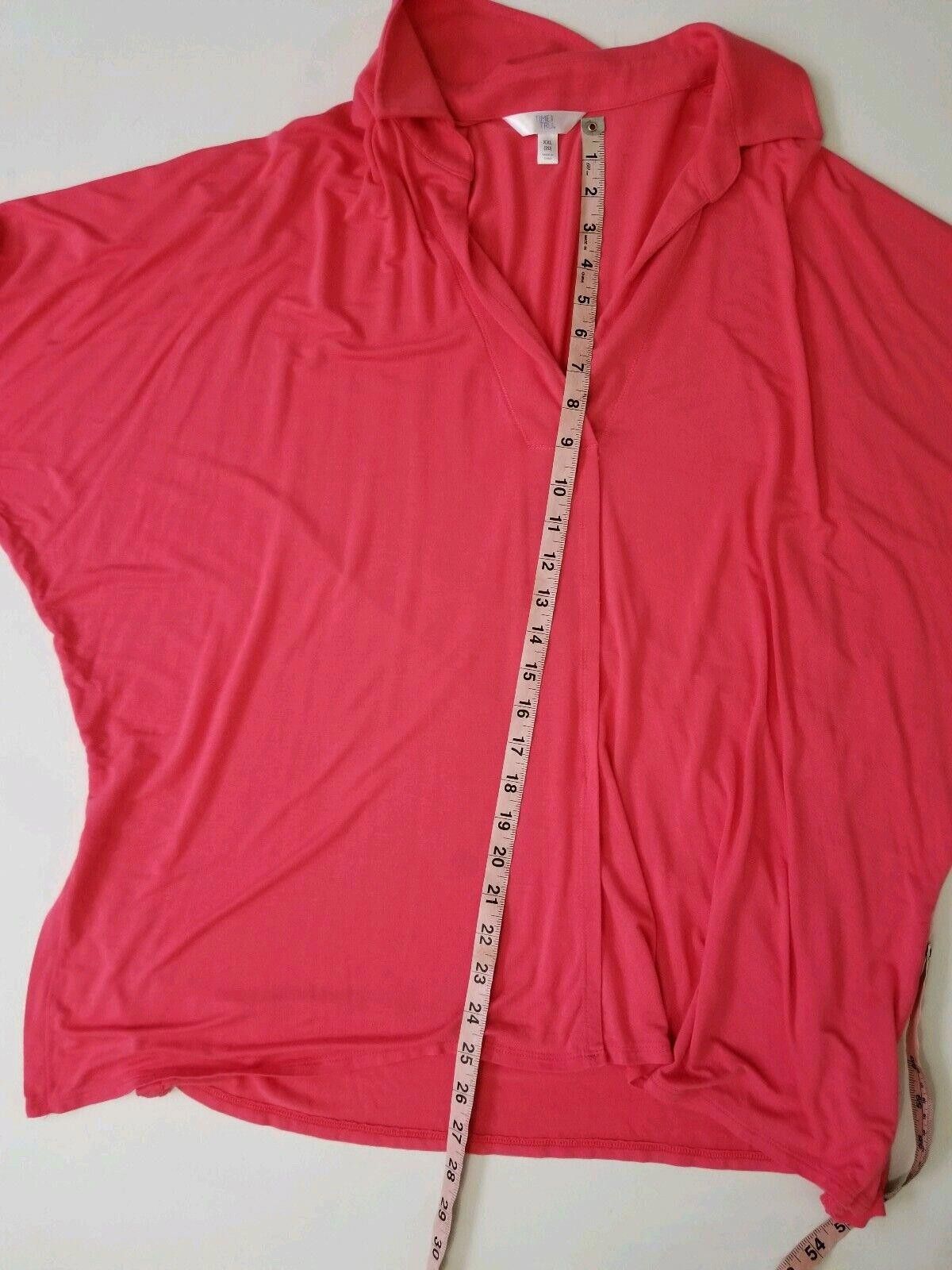 Designer Time & Tru Top Womens Xxl Plus 20 Pin V Neck Collar Dolman Size 3XL / US 20-22 - 5 Thumbnail
