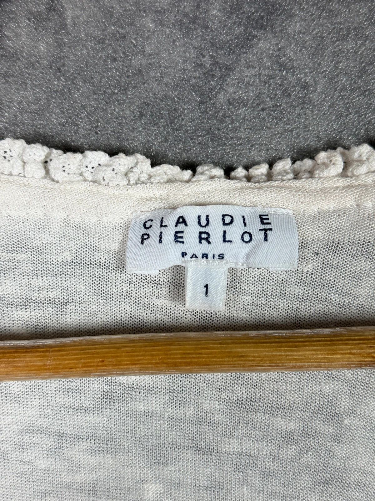 Vintage Claudie Pierlot Paris Linen Blouse Cream Lace Size S / US 4 / IT 40 - 3 Thumbnail