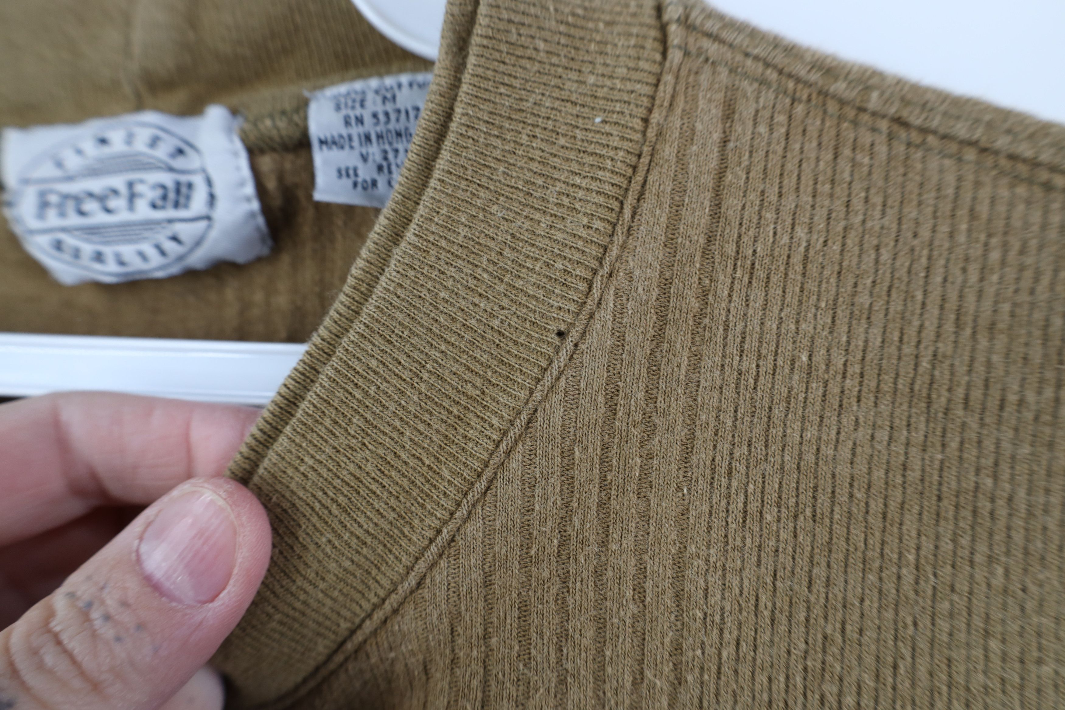 Vintage Vintage 90s Streetwear Striped Ribbed Knit T-Shirt Breen Size US M / EU 48-50 / 2 - 5 Thumbnail