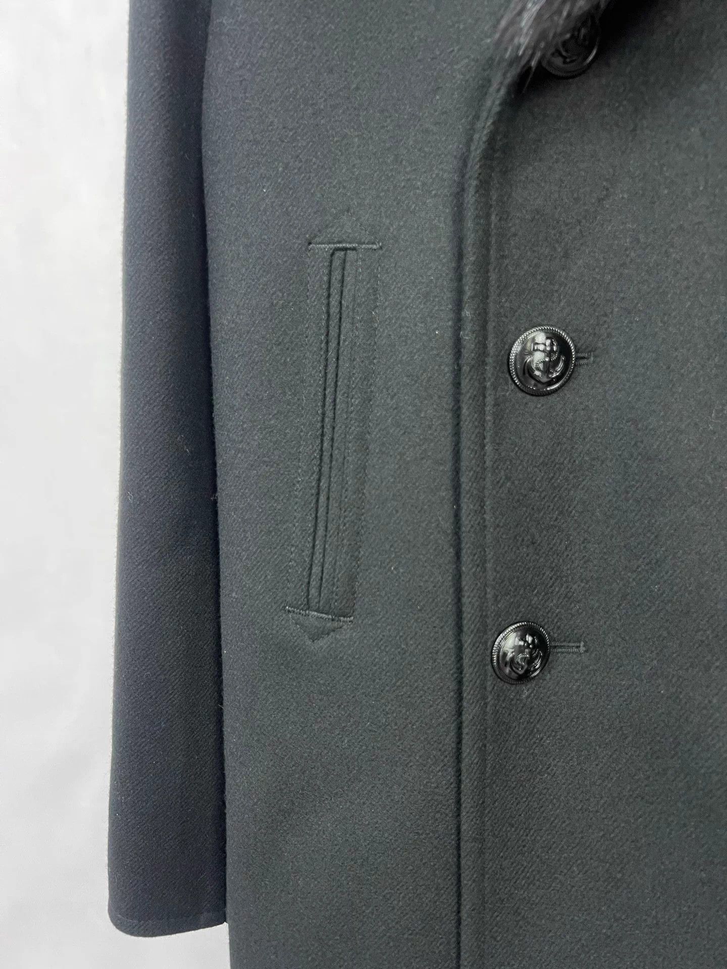 Saint Laurent Paris SLP 16FW Black Anchor DB Wool Fur Collar Men's 50 Size US M / EU 48-50 / 2 - 4 Thumbnail