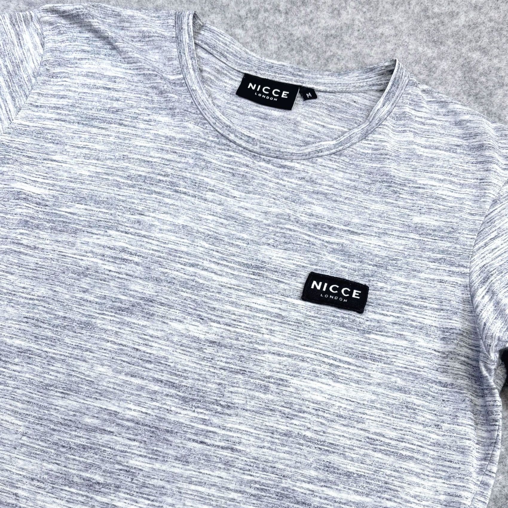 Vintage Nicce London T Shirt Medium Mens Heather Grey Marl Short Sleeve Crew Neck Top Size US M / EU 48-50 / 2 - 3 Thumbnail