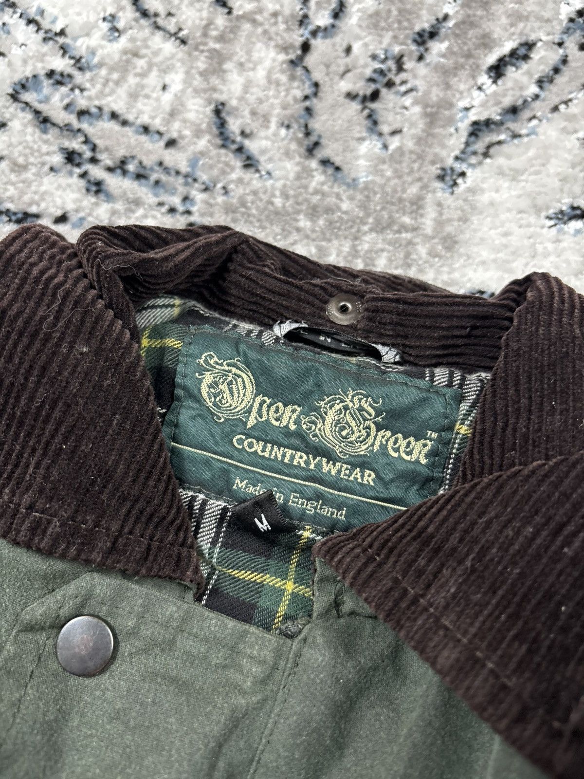 Japanese Brand × Vintage Vintage Open Green Waxed Jacket Barbour style casual outdoor Size US M / EU 48-50 / 2 - 3 Thumbnail
