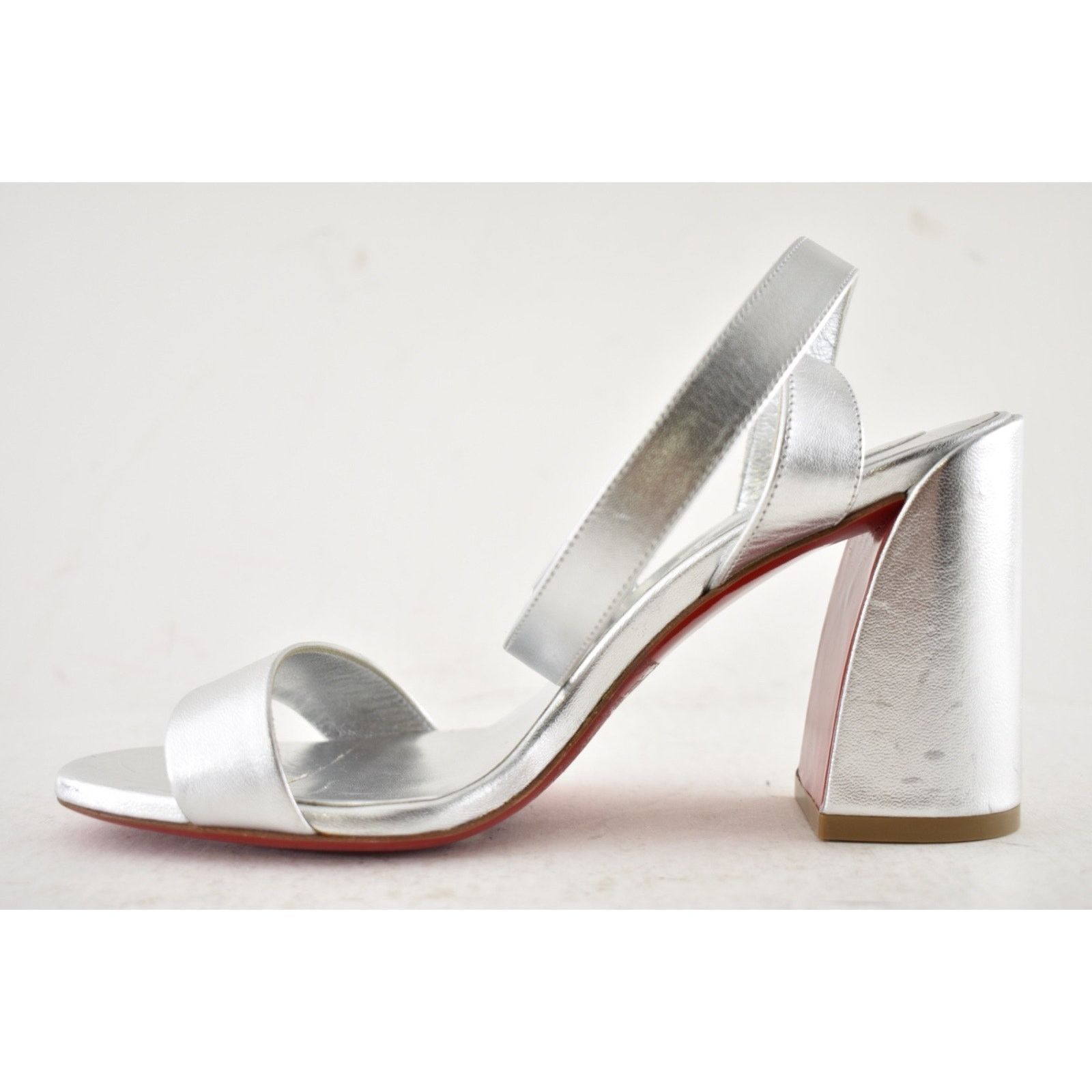 Christian Louboutin Christian Louboutin Miss Sabina 85 Silver Block Heel 36.5 Size US 6.5 / IT 36.5 - 11 Thumbnail