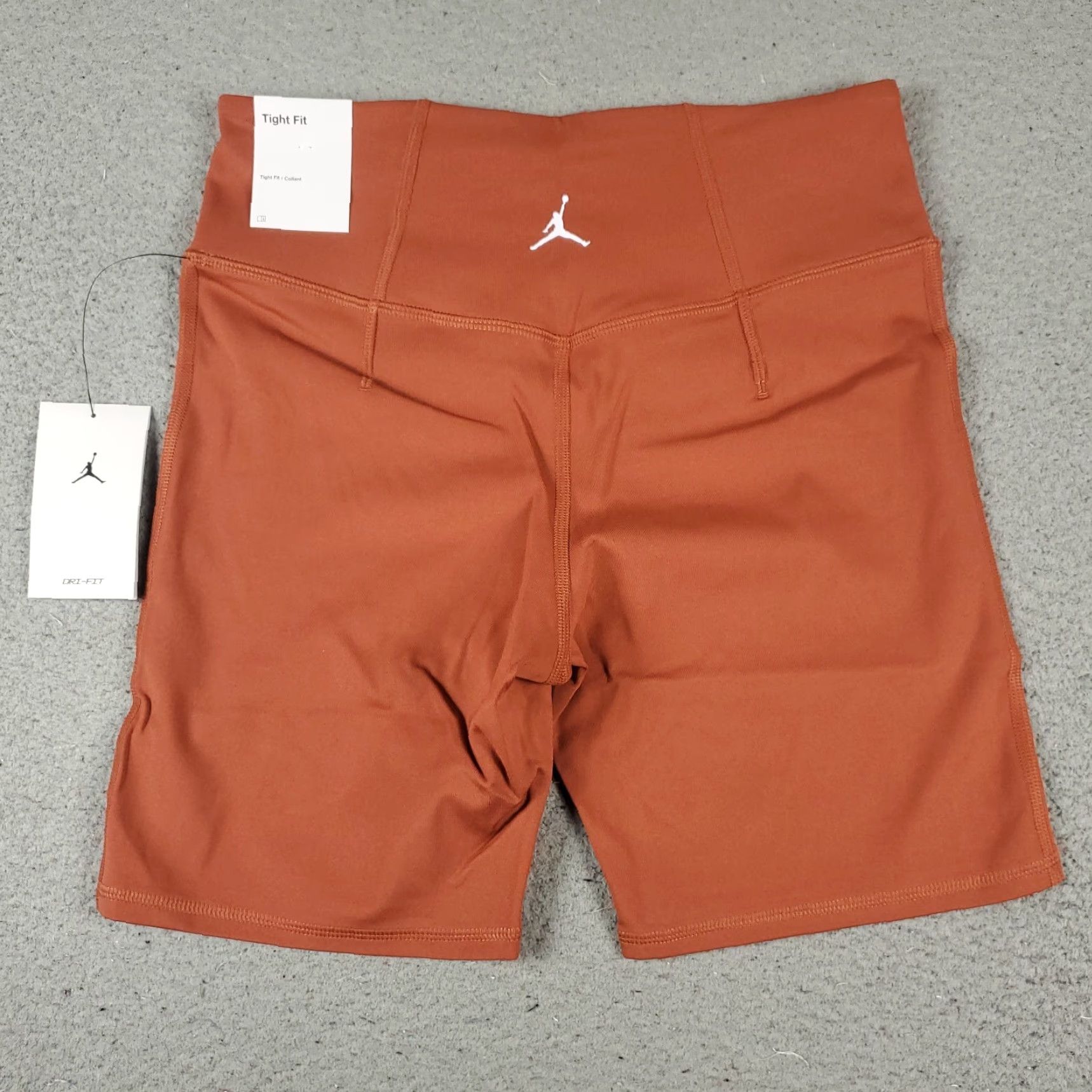 Jordan Brand Jordan Shorts Womens M Orange Bike Shorts High Wide Drawstring Waist Regular Comfort Stretch Basketball Style Sports Modern Classic Womens Size 32" / US 10 / IT 46 - 6 Thumbnail