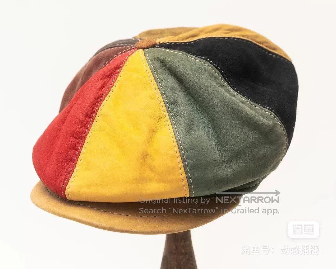 Vintage COLUMBUS BAY Kangaroo Leather Newsboy Cap. Size ONE SIZE - 3 Thumbnail