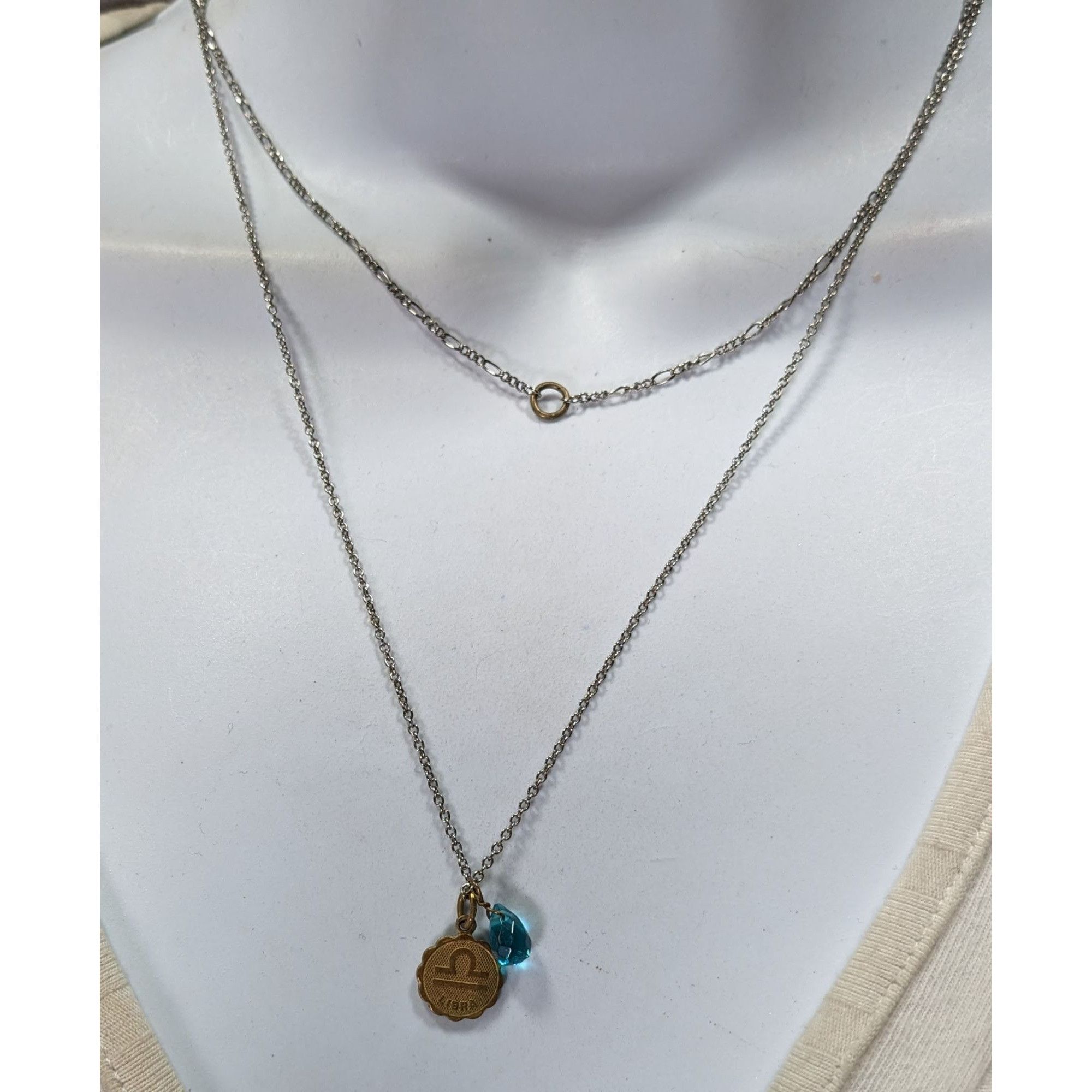 Other Libra Zodiac Layered Necklace With Gold Tone Pendant & Blue Size ONE SIZE - 4 Thumbnail